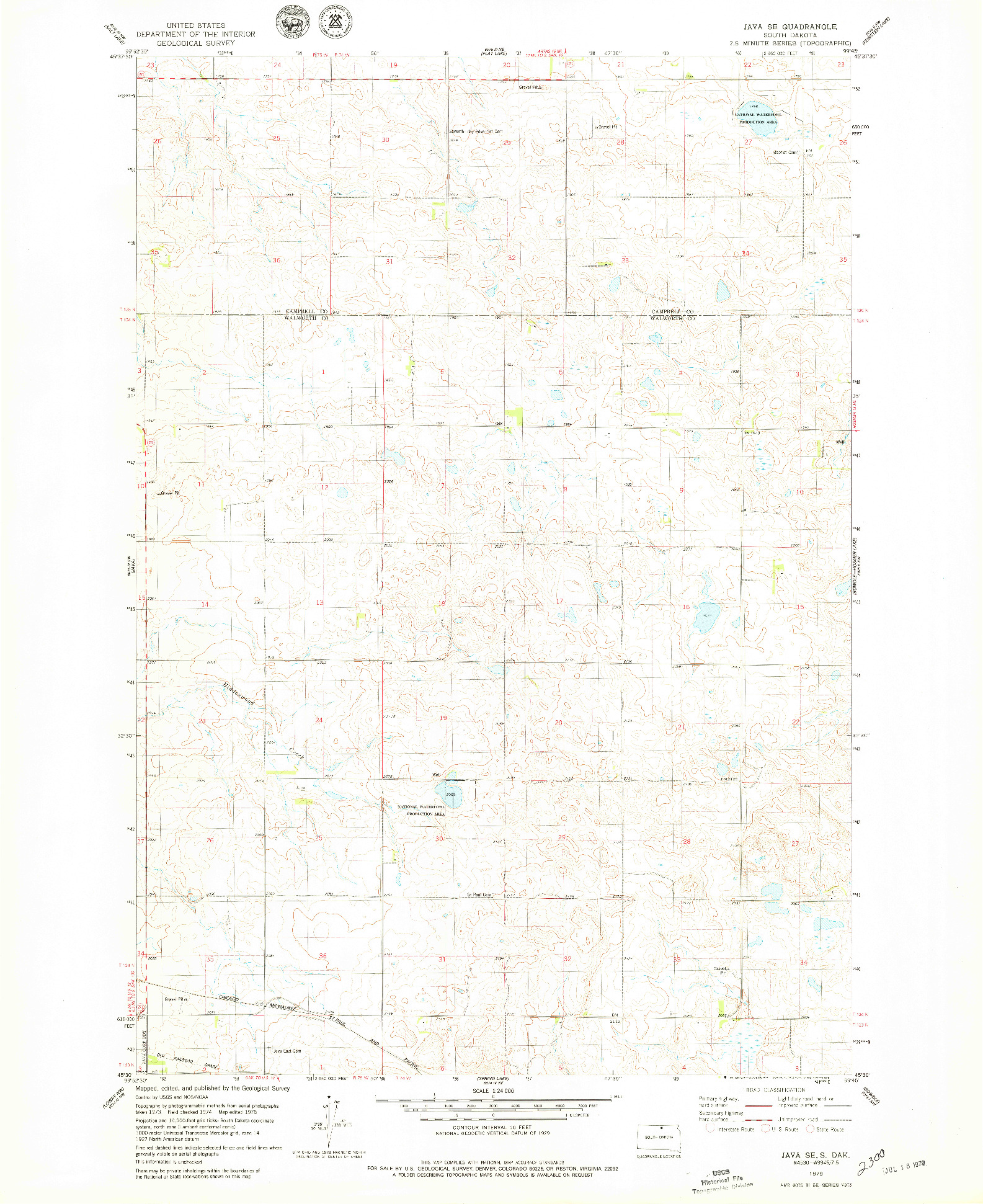 USGS 1:24000-SCALE QUADRANGLE FOR JAVA SE, SD 1978