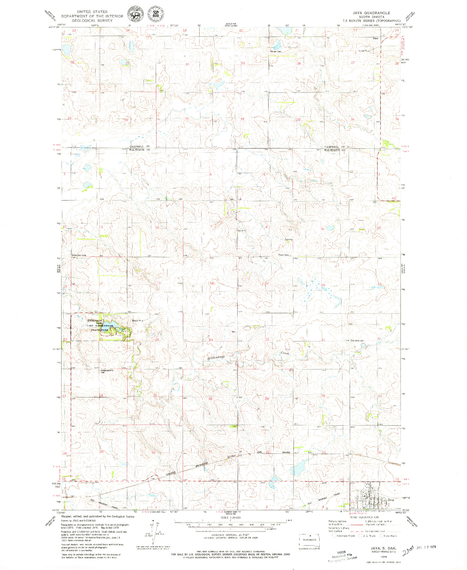 USGS 1:24000-SCALE QUADRANGLE FOR JAVA, SD 1978