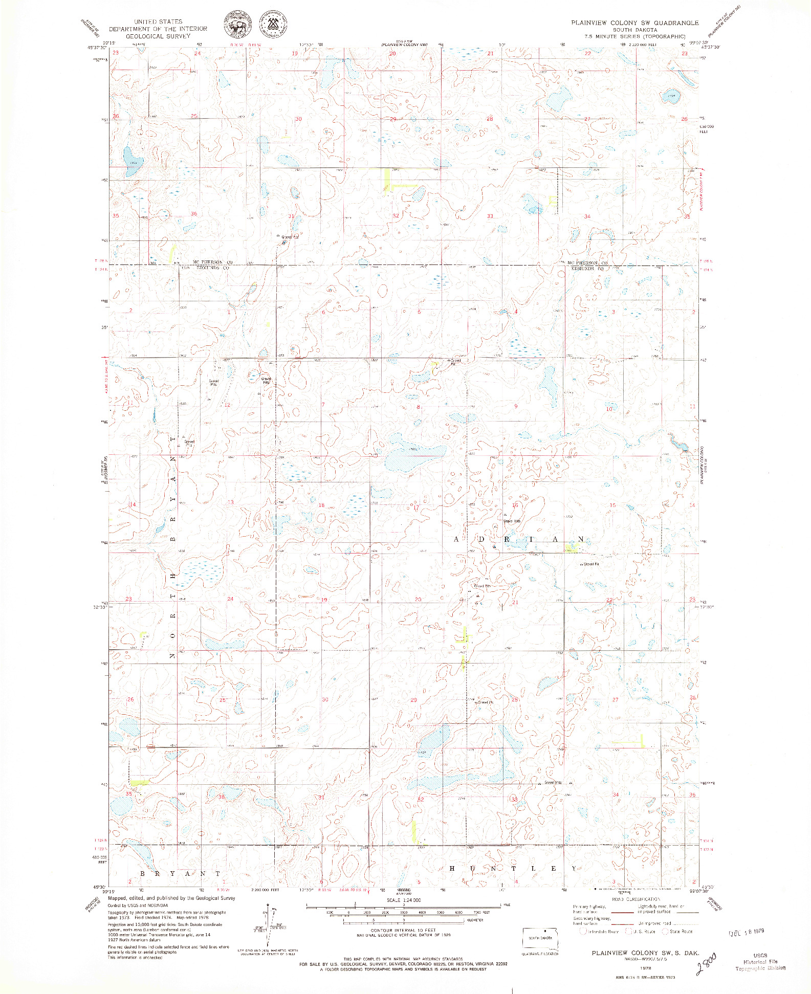USGS 1:24000-SCALE QUADRANGLE FOR PLAINVIEW COLONY SW, SD 1978