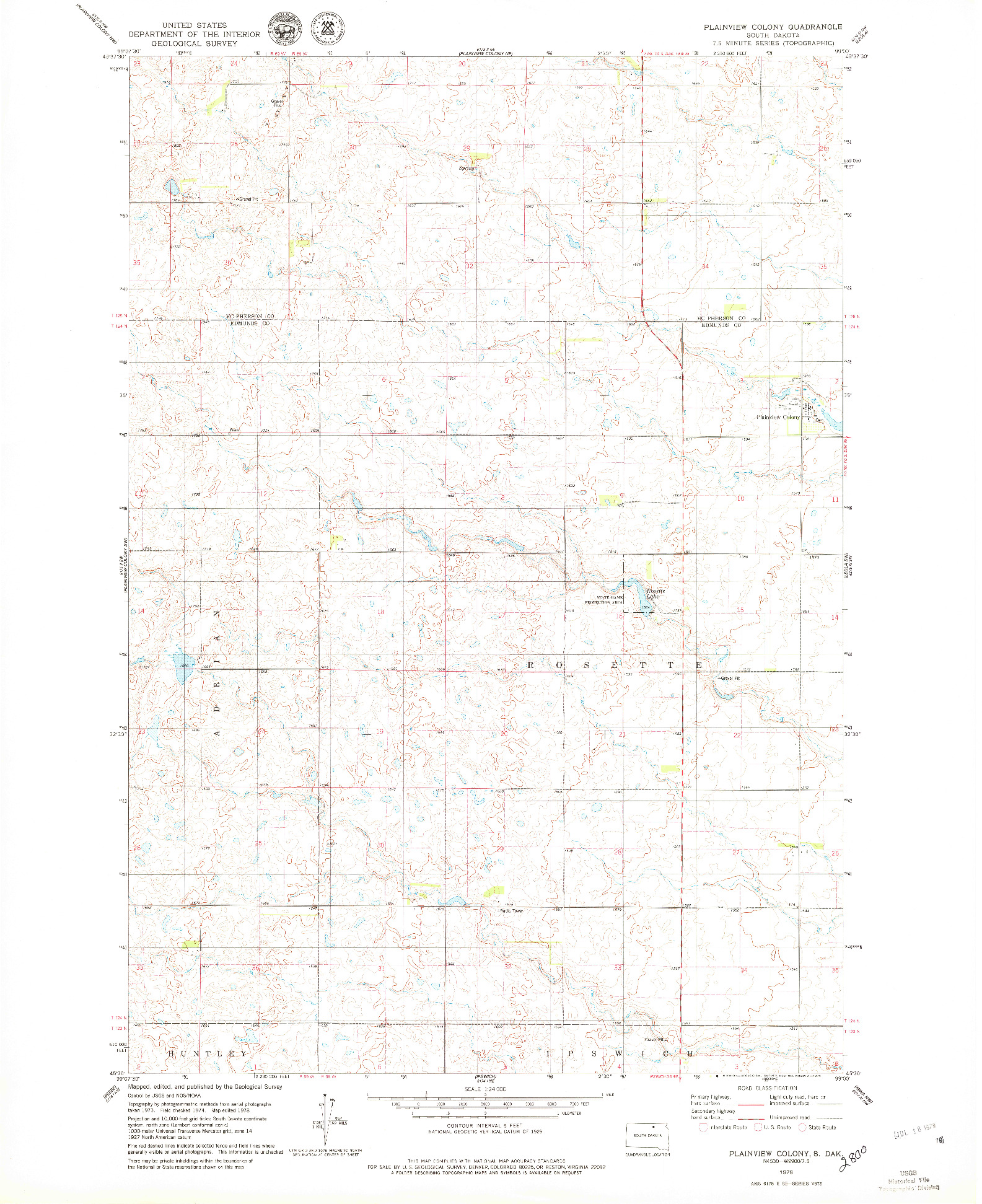 USGS 1:24000-SCALE QUADRANGLE FOR PLAINVIEW COLONY, SD 1978