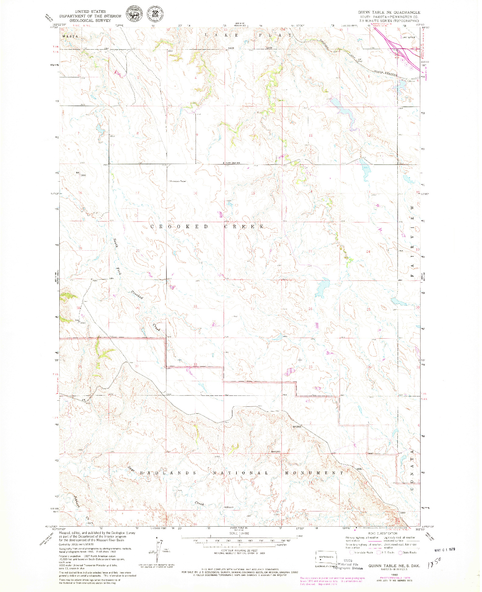 USGS 1:24000-SCALE QUADRANGLE FOR QUINN TABLE NE, SD 1960