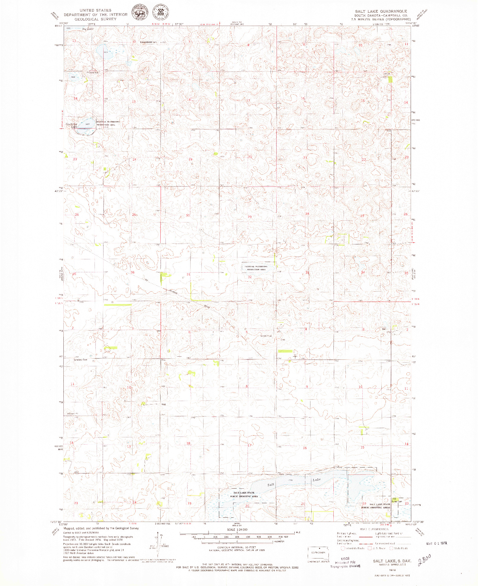 USGS 1:24000-SCALE QUADRANGLE FOR SALT LAKE, SD 1978