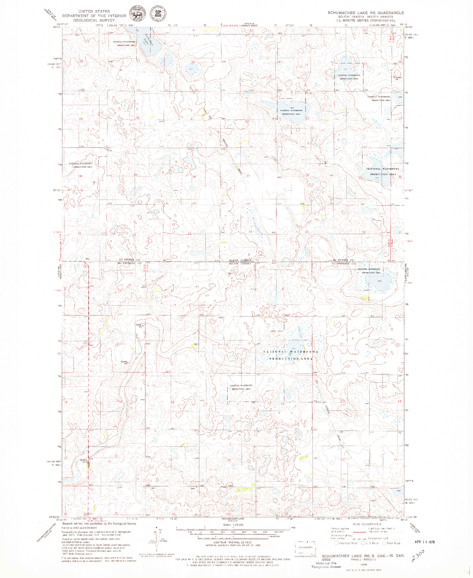 USGS 1:24000-SCALE QUADRANGLE FOR SCHUMACHER LAKE NE, SD 1978