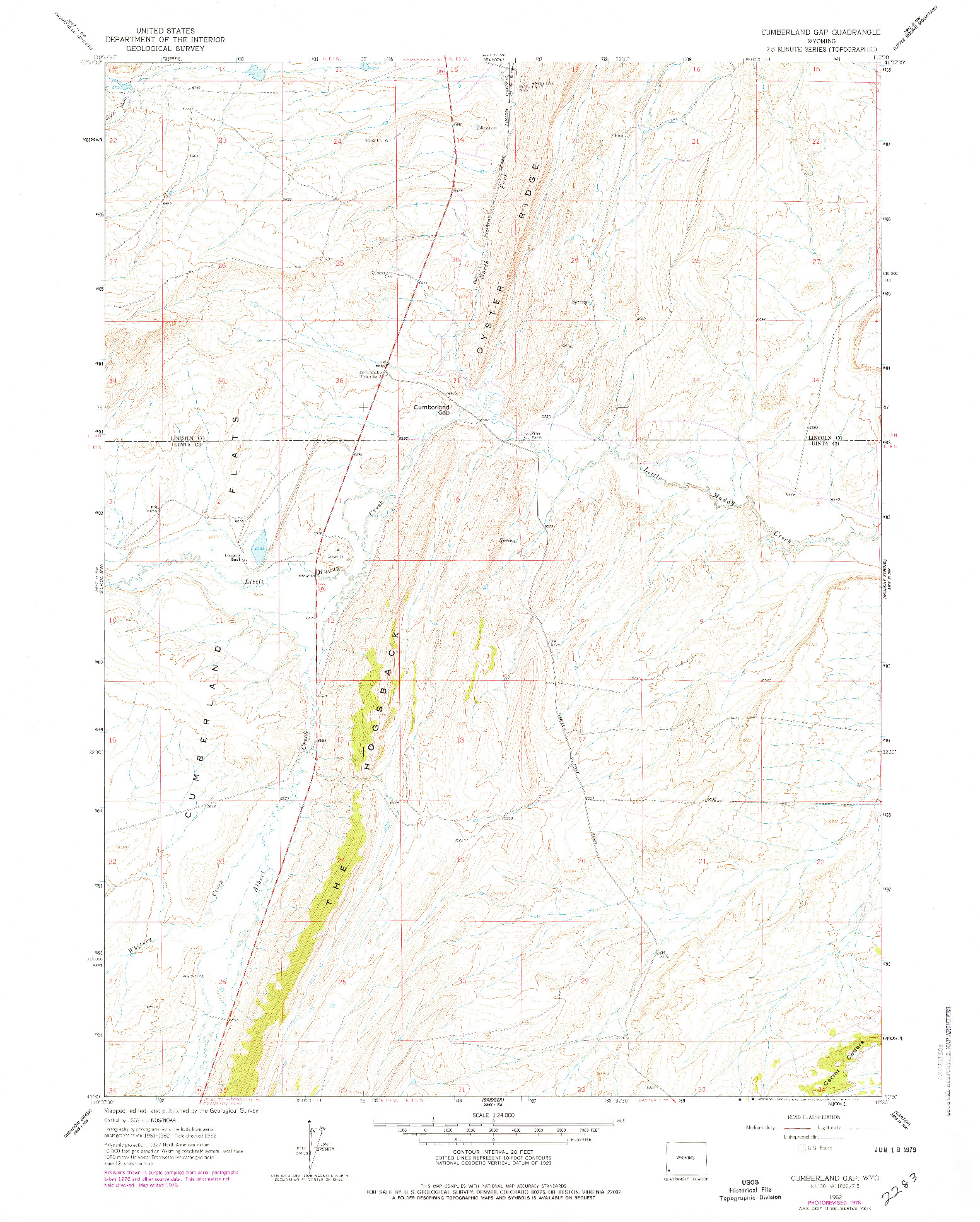 USGS 1:24000-SCALE QUADRANGLE FOR CUMBERLAND GAP, WY 1962