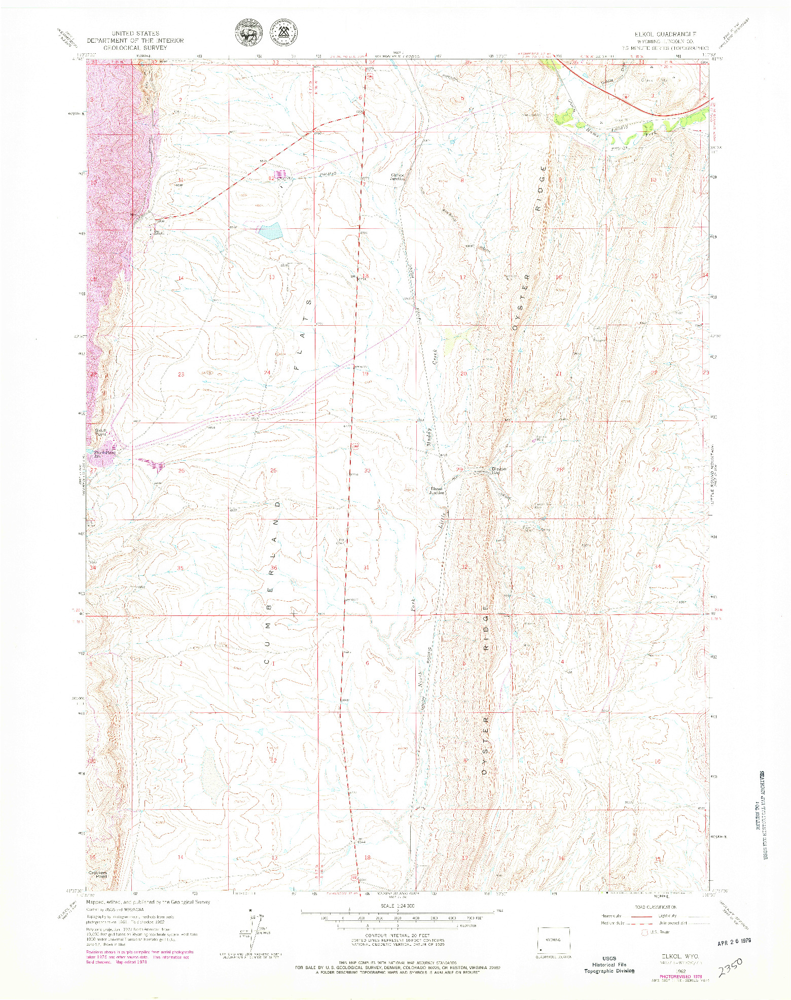 USGS 1:24000-SCALE QUADRANGLE FOR ELKOL, WY 1962