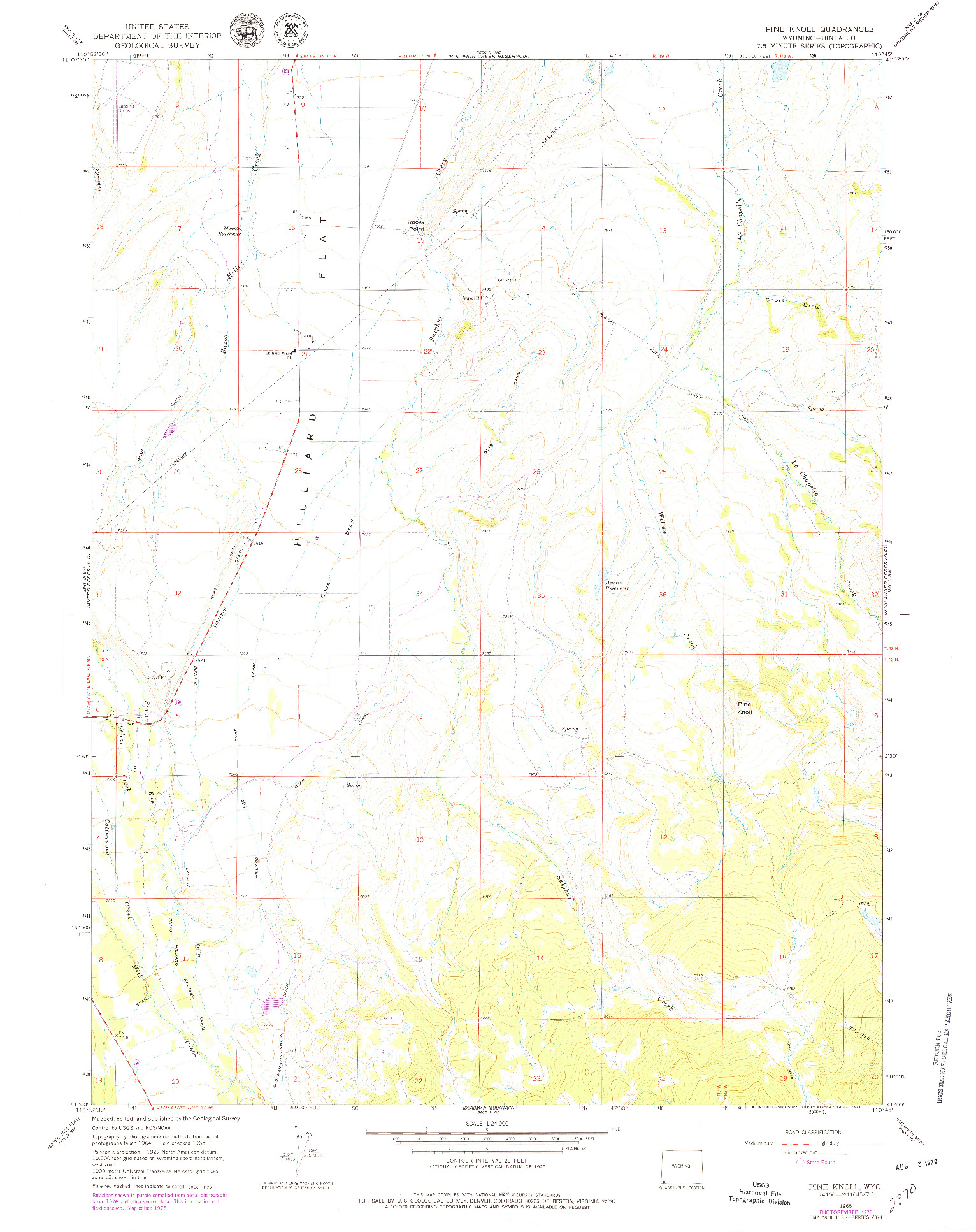 USGS 1:24000-SCALE QUADRANGLE FOR PINE KNOLL, WY 1965