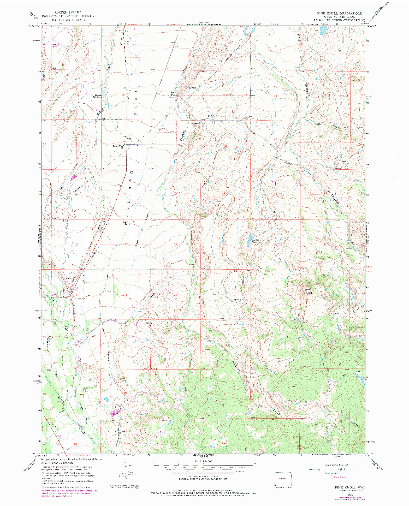 USGS 1:24000-SCALE QUADRANGLE FOR PINE KNOLL, WY 1965