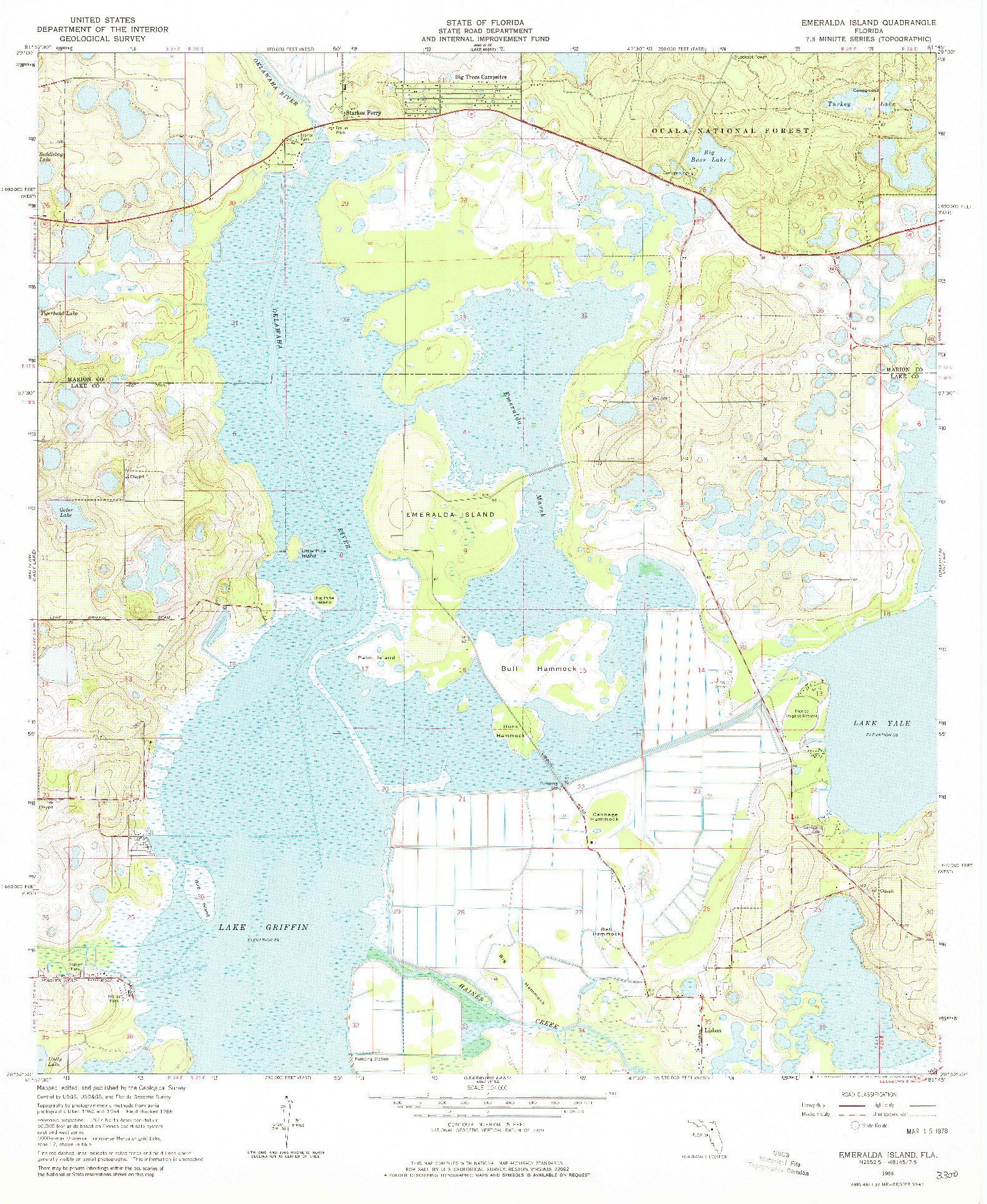 USGS 1:24000-SCALE QUADRANGLE FOR EMERALDA ISLAND, FL 1966