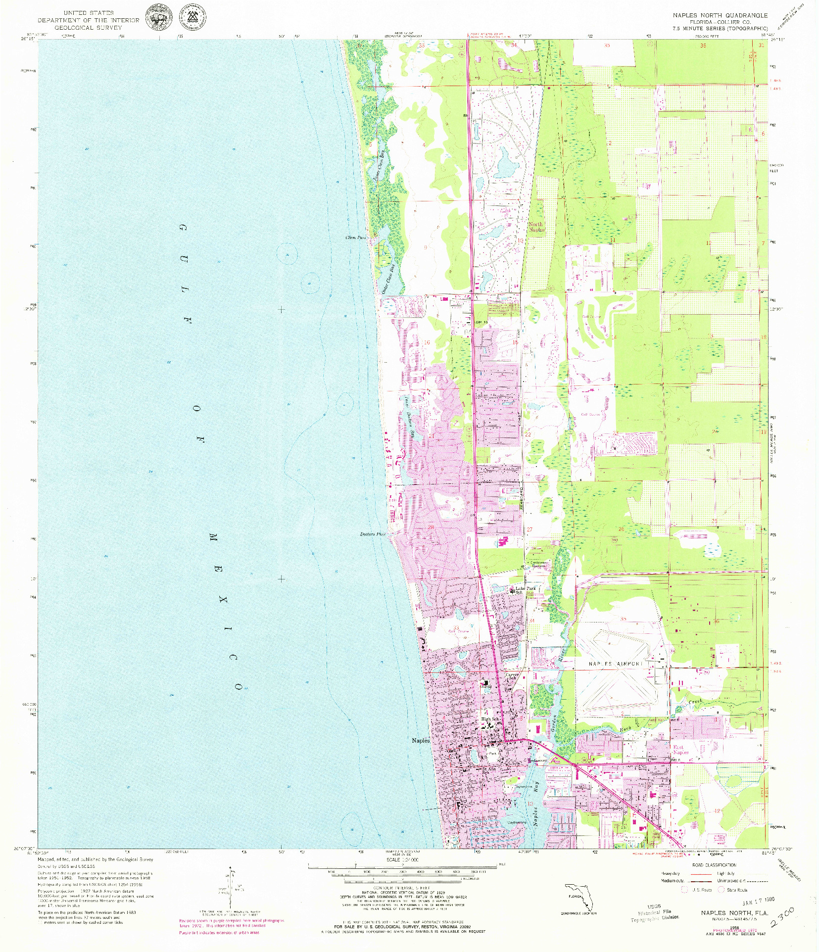 USGS 1:24000-SCALE QUADRANGLE FOR NAPLES NORTH, FL 1958