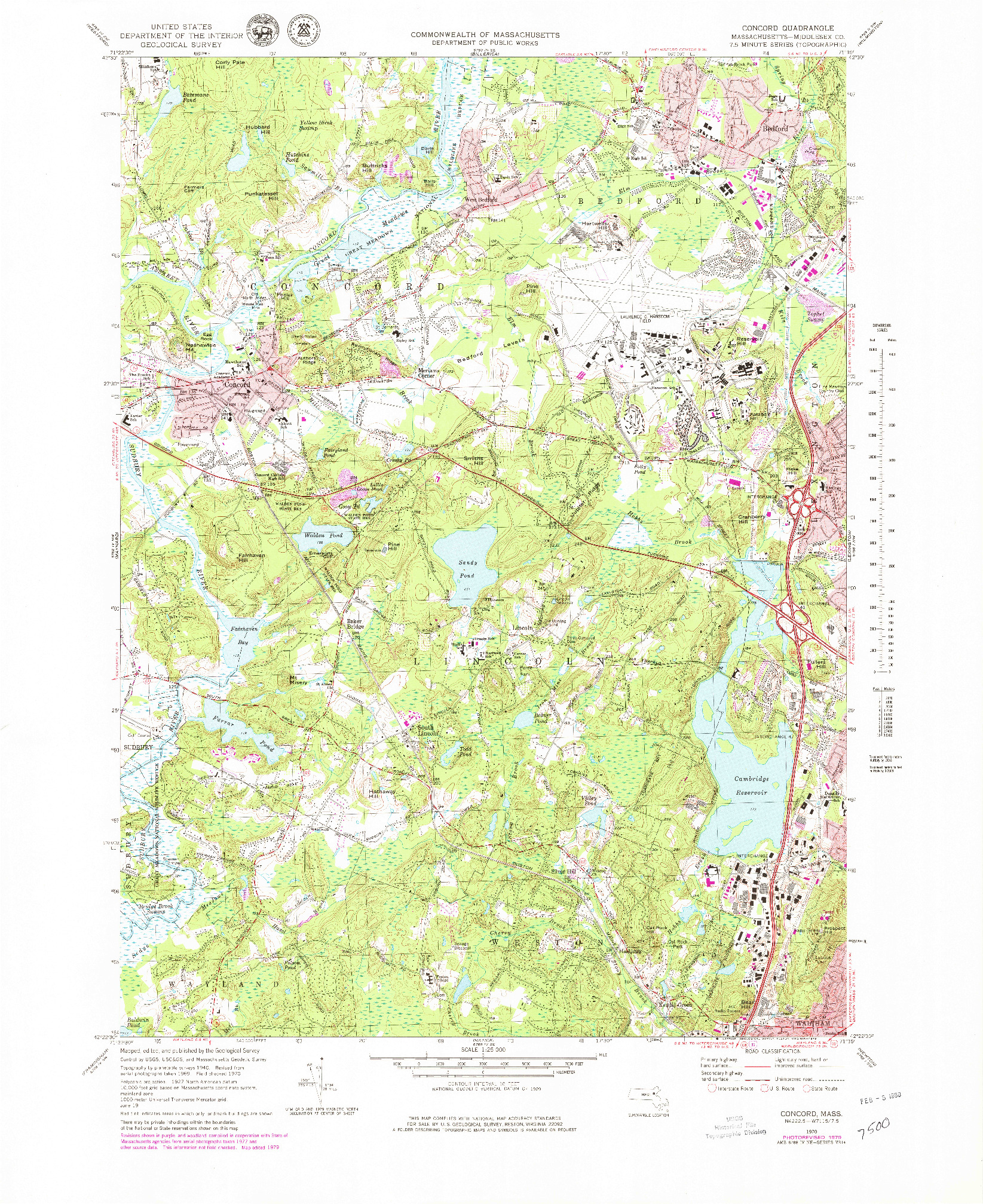 USGS 1:24000-SCALE QUADRANGLE FOR CONCORD, MA 1970