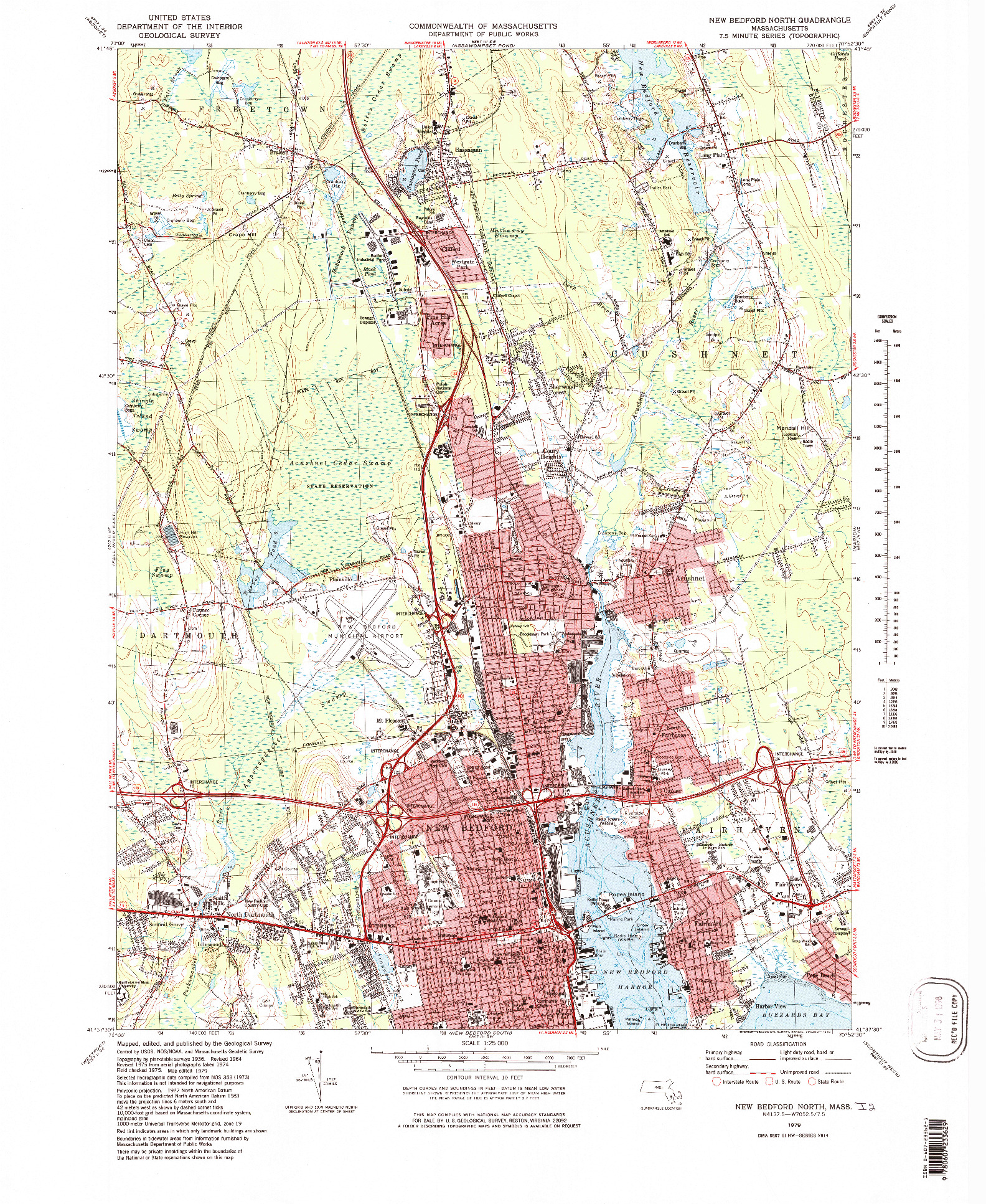 USGS 1:25000-SCALE QUADRANGLE FOR NEW BEDFORD NORTH, MA 1979