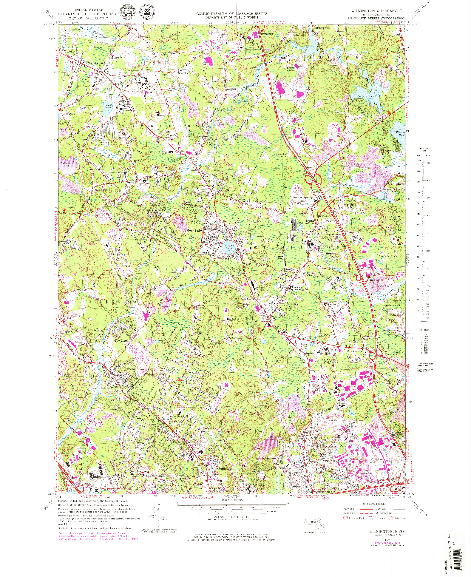 USGS 1:25000-SCALE QUADRANGLE FOR WILMINGTON, MA 1965