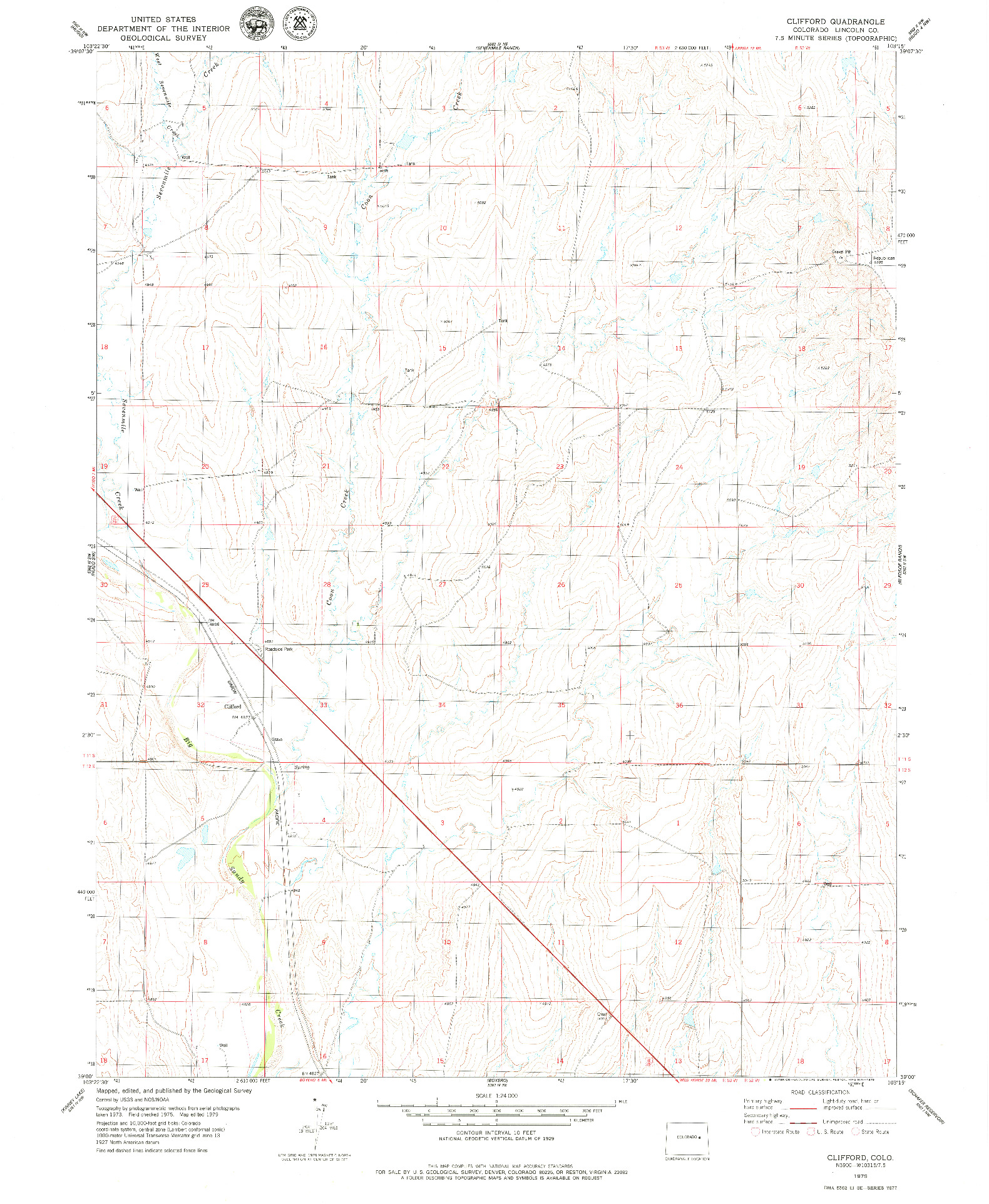 USGS 1:24000-SCALE QUADRANGLE FOR CLIFFORD, CO 1979
