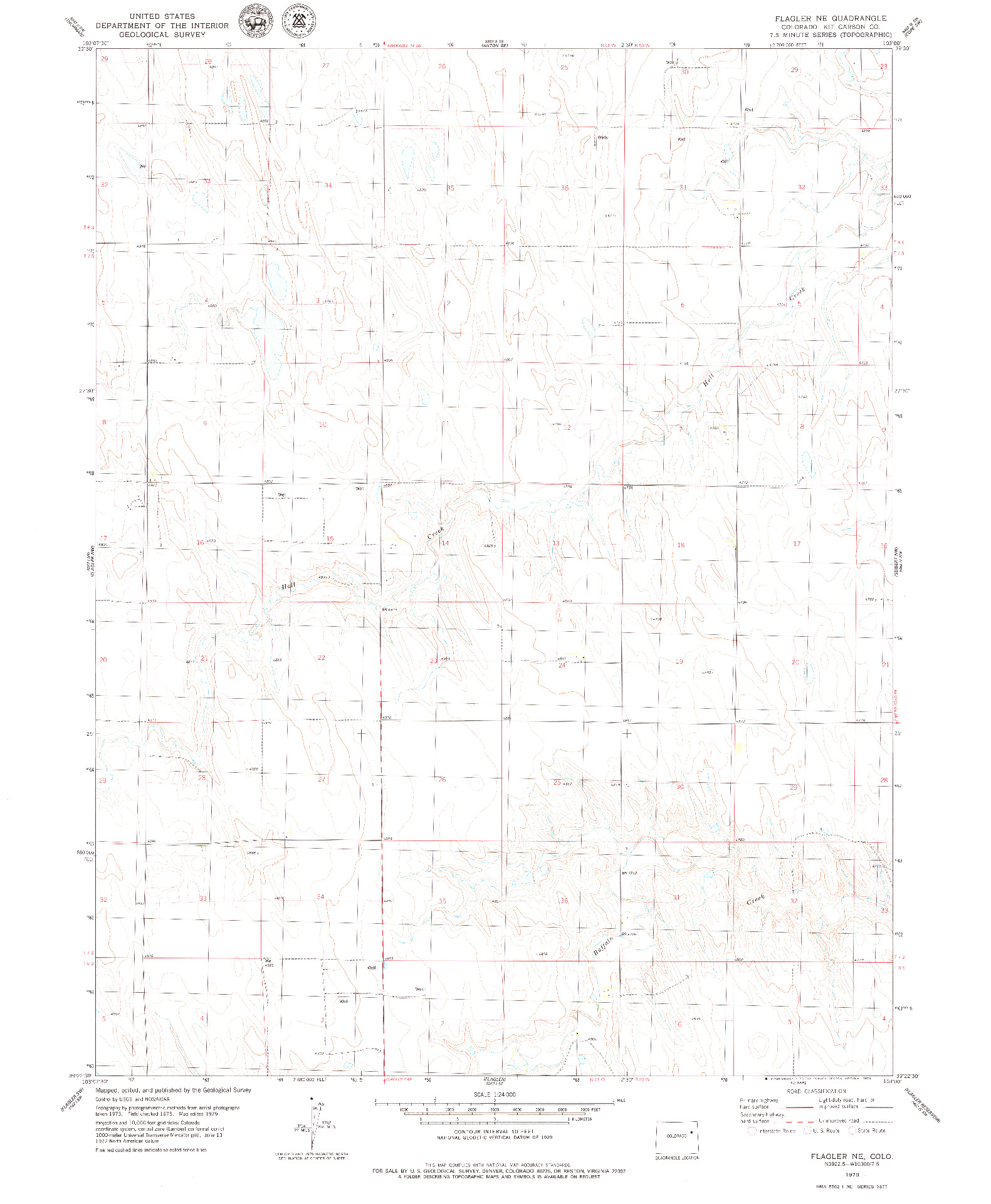 USGS 1:24000-SCALE QUADRANGLE FOR FLAGLER NE, CO 1979