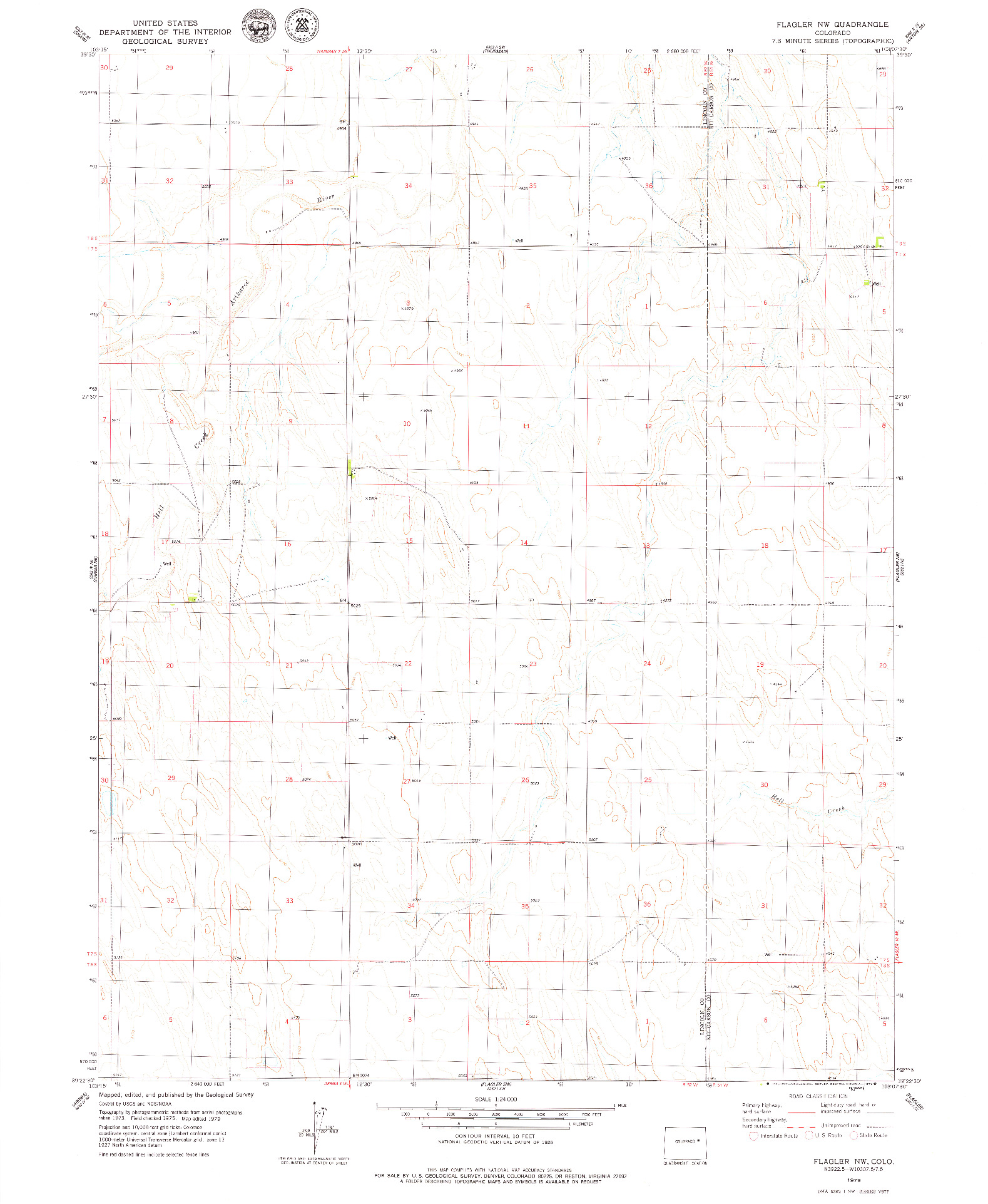 USGS 1:24000-SCALE QUADRANGLE FOR FLAGLER NW, CO 1979