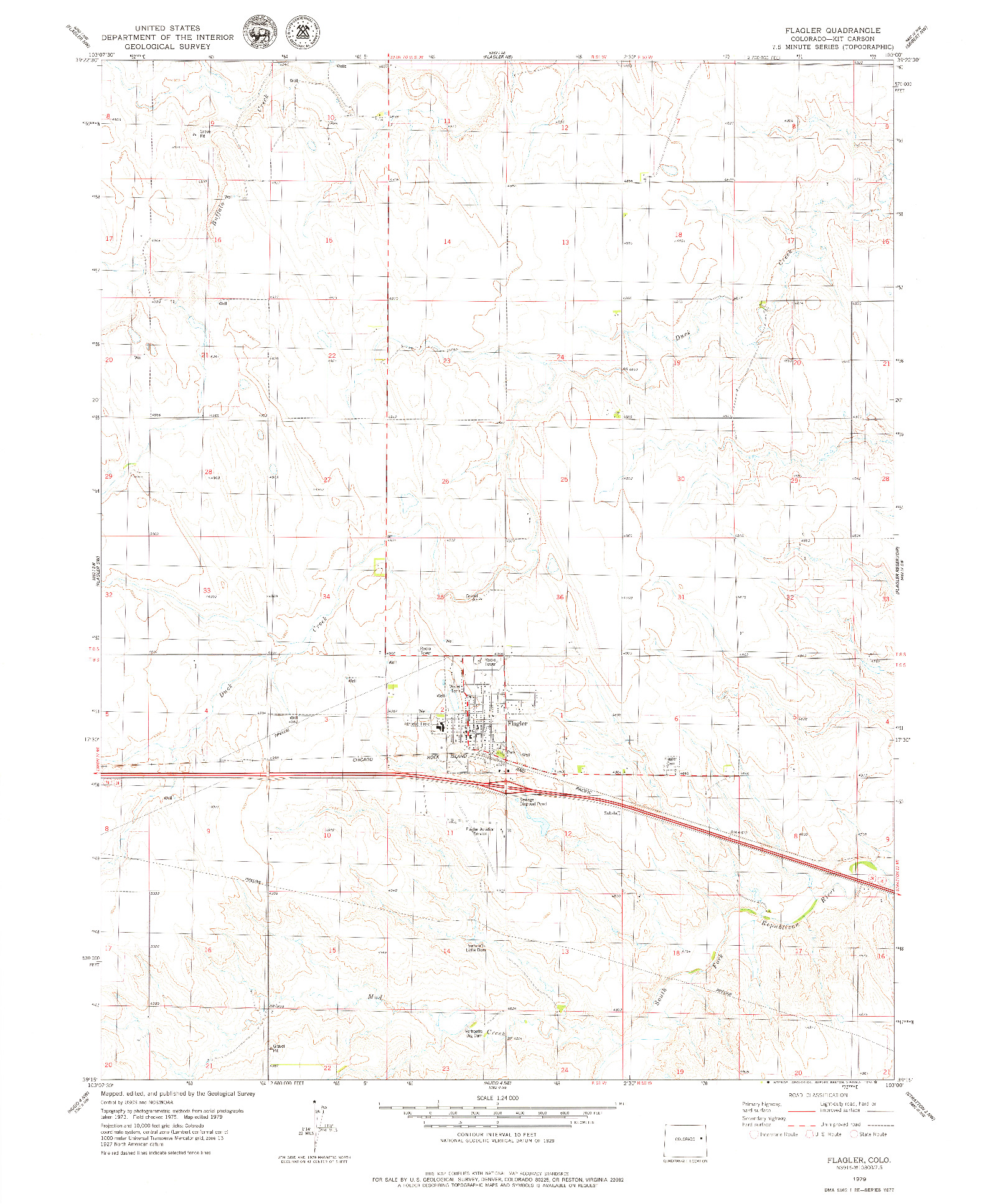 USGS 1:24000-SCALE QUADRANGLE FOR FLAGLER, CO 1979