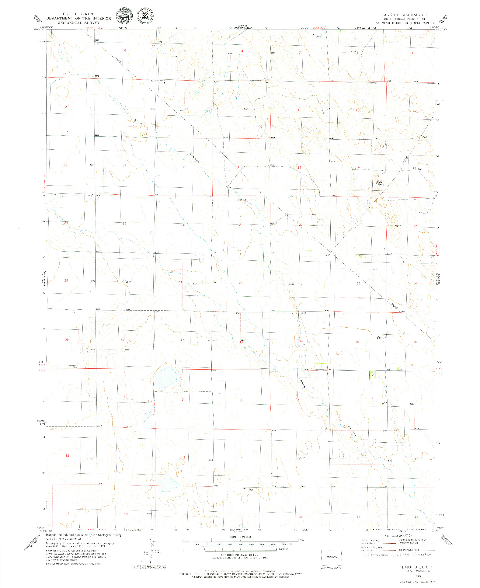 USGS 1:24000-SCALE QUADRANGLE FOR LAKE SE, CO 1979