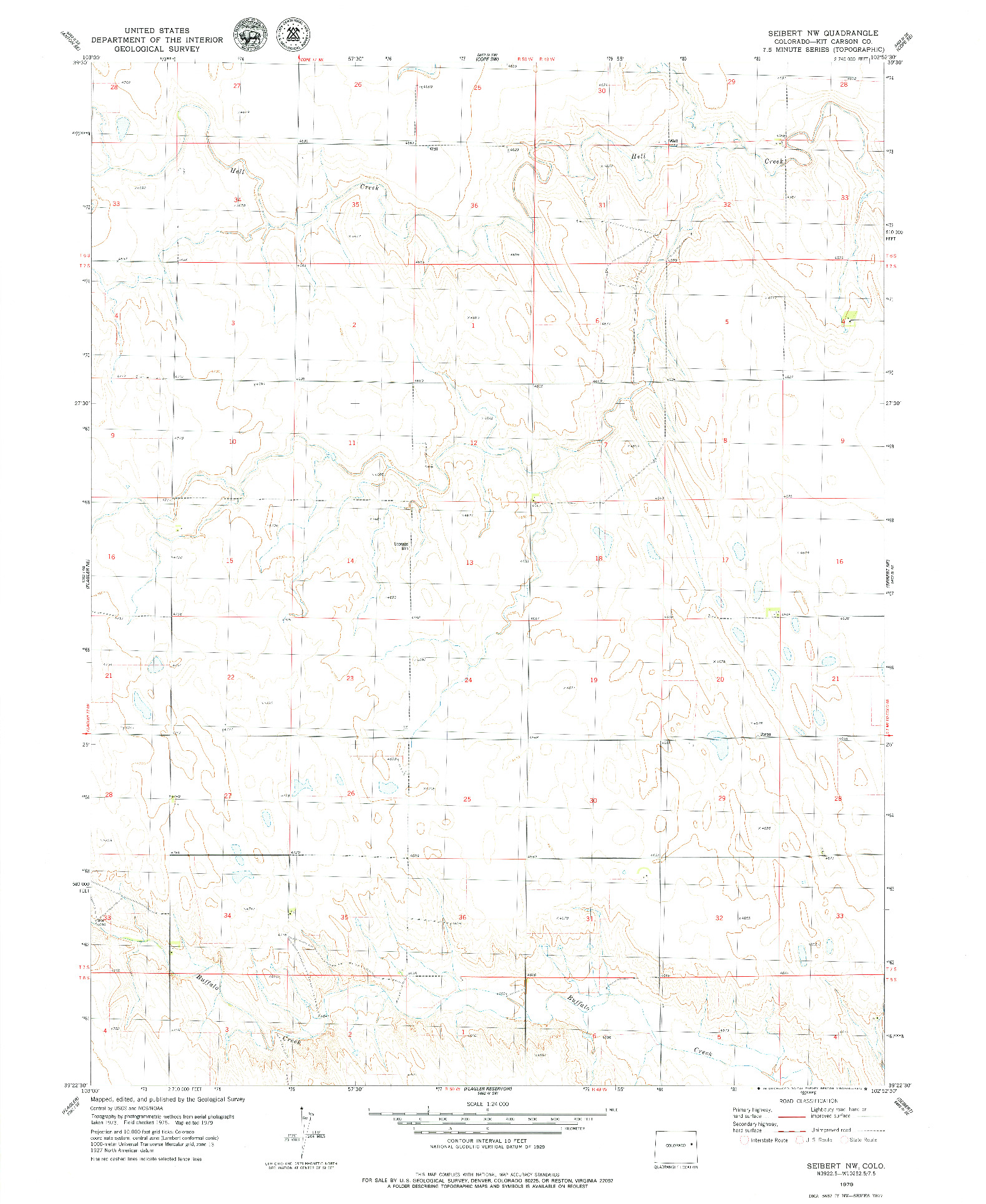 USGS 1:24000-SCALE QUADRANGLE FOR SEIBERT NW, CO 1979