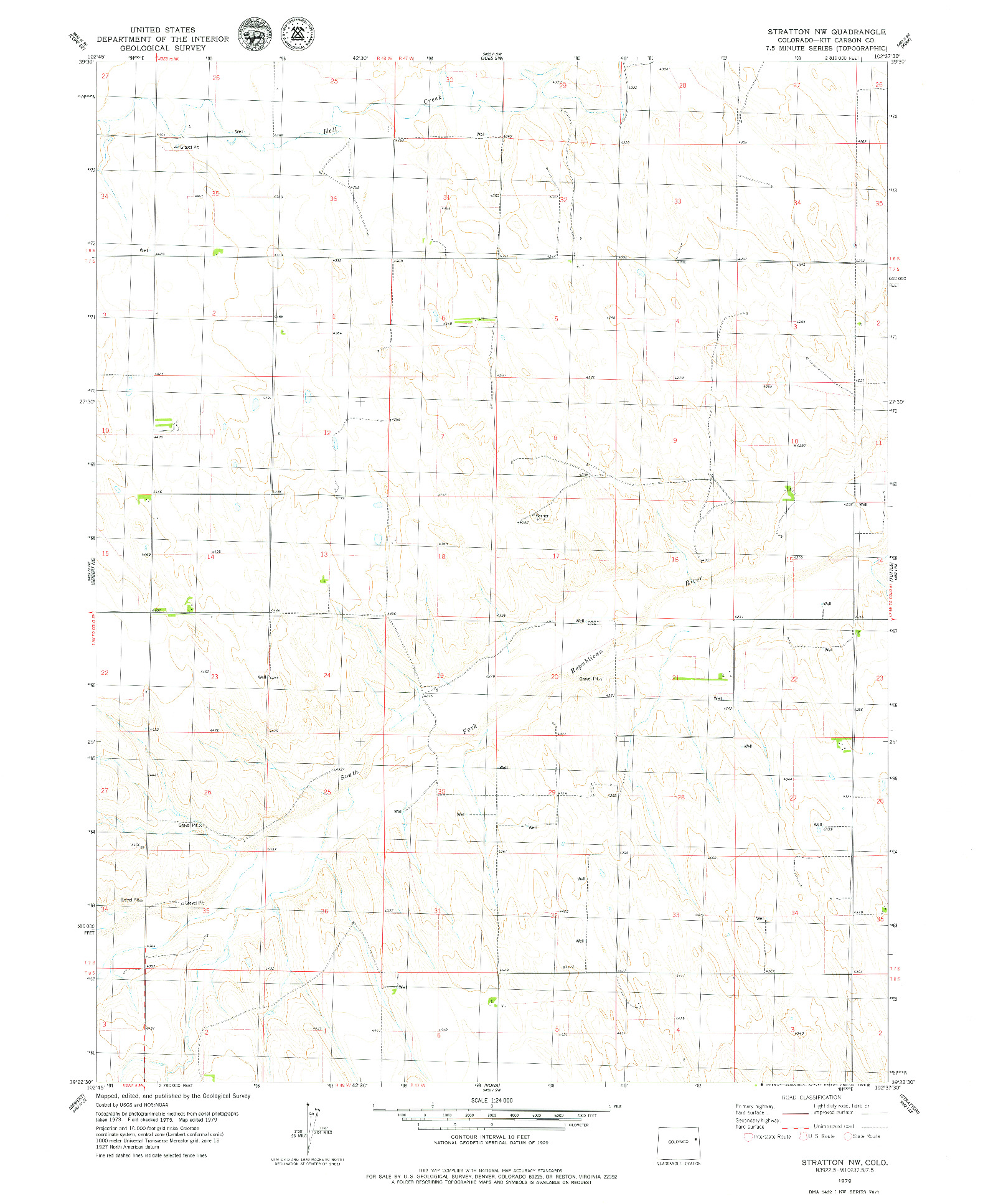 USGS 1:24000-SCALE QUADRANGLE FOR STRATTON NW, CO 1979