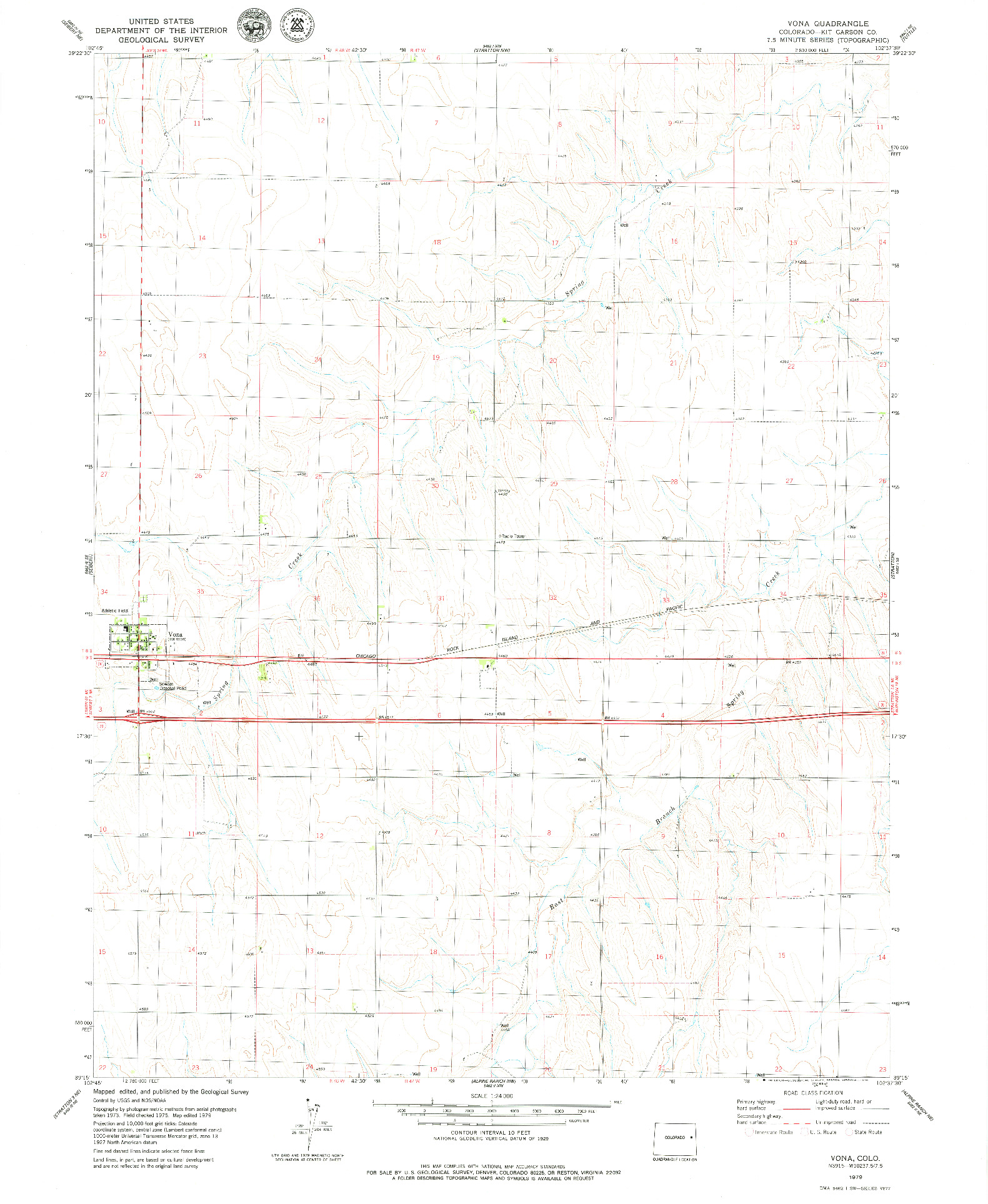 USGS 1:24000-SCALE QUADRANGLE FOR VONA, CO 1979