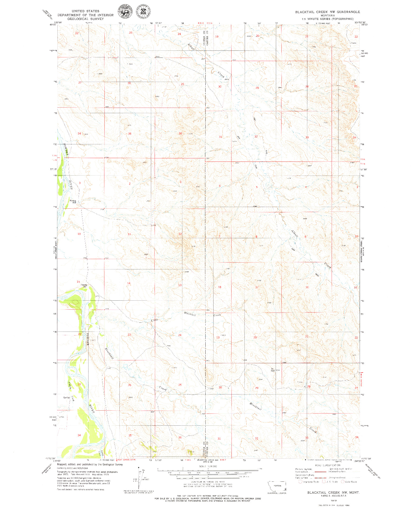 USGS 1:24000-SCALE QUADRANGLE FOR BLACKTAIL CREEK NW, MT 1979