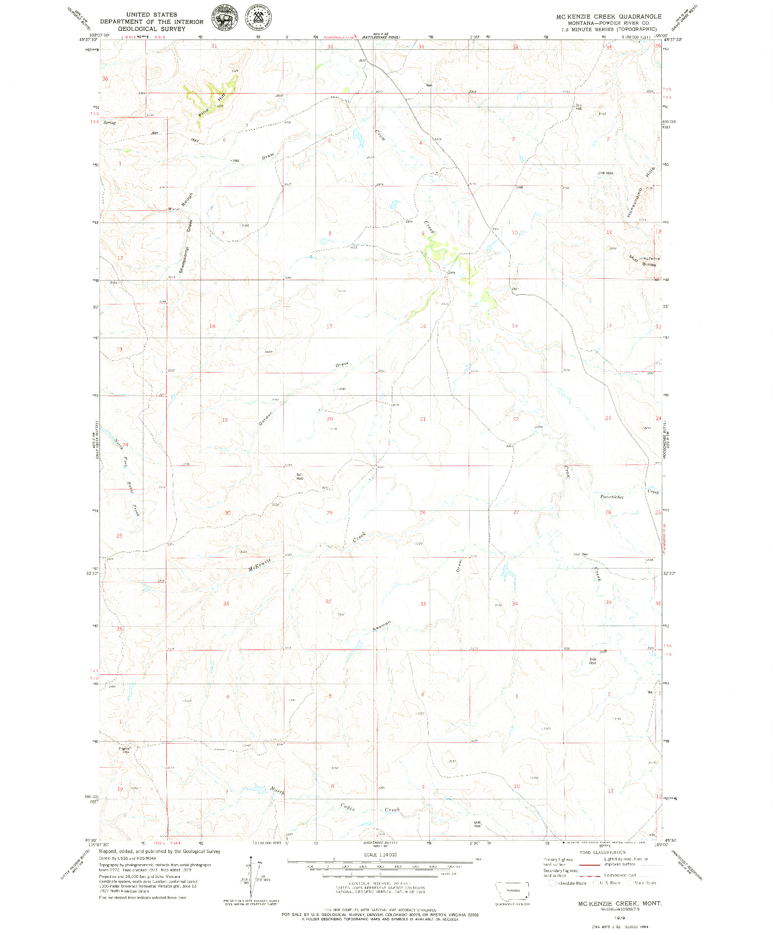USGS 1:24000-SCALE QUADRANGLE FOR MCKENZIE CREEK, MT 1979