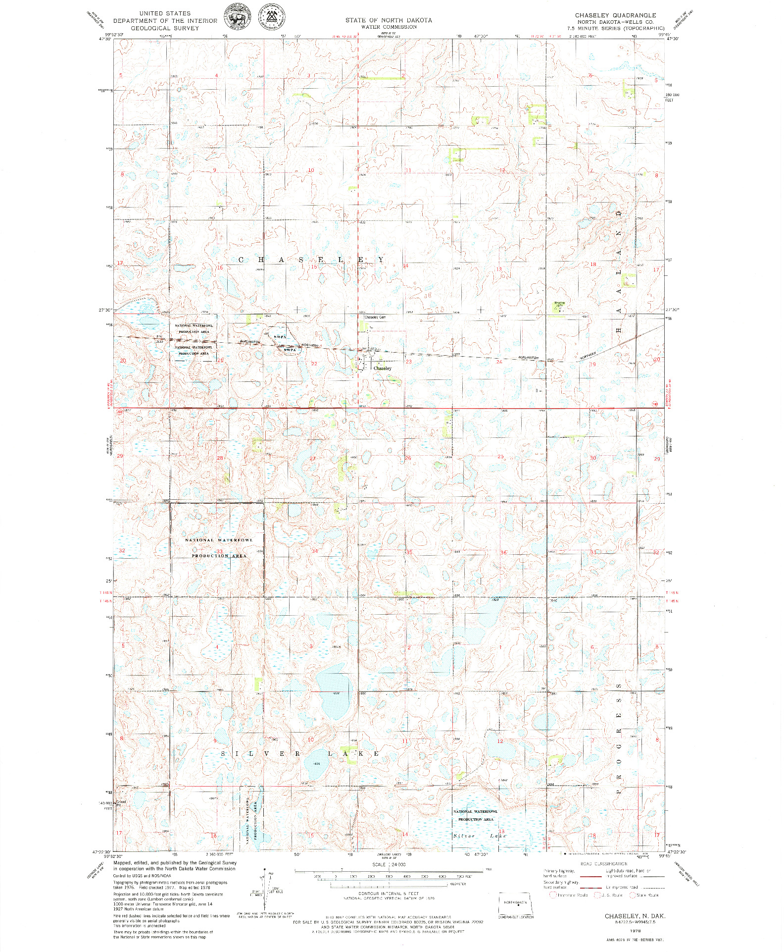 USGS 1:24000-SCALE QUADRANGLE FOR CHASELEY, ND 1978
