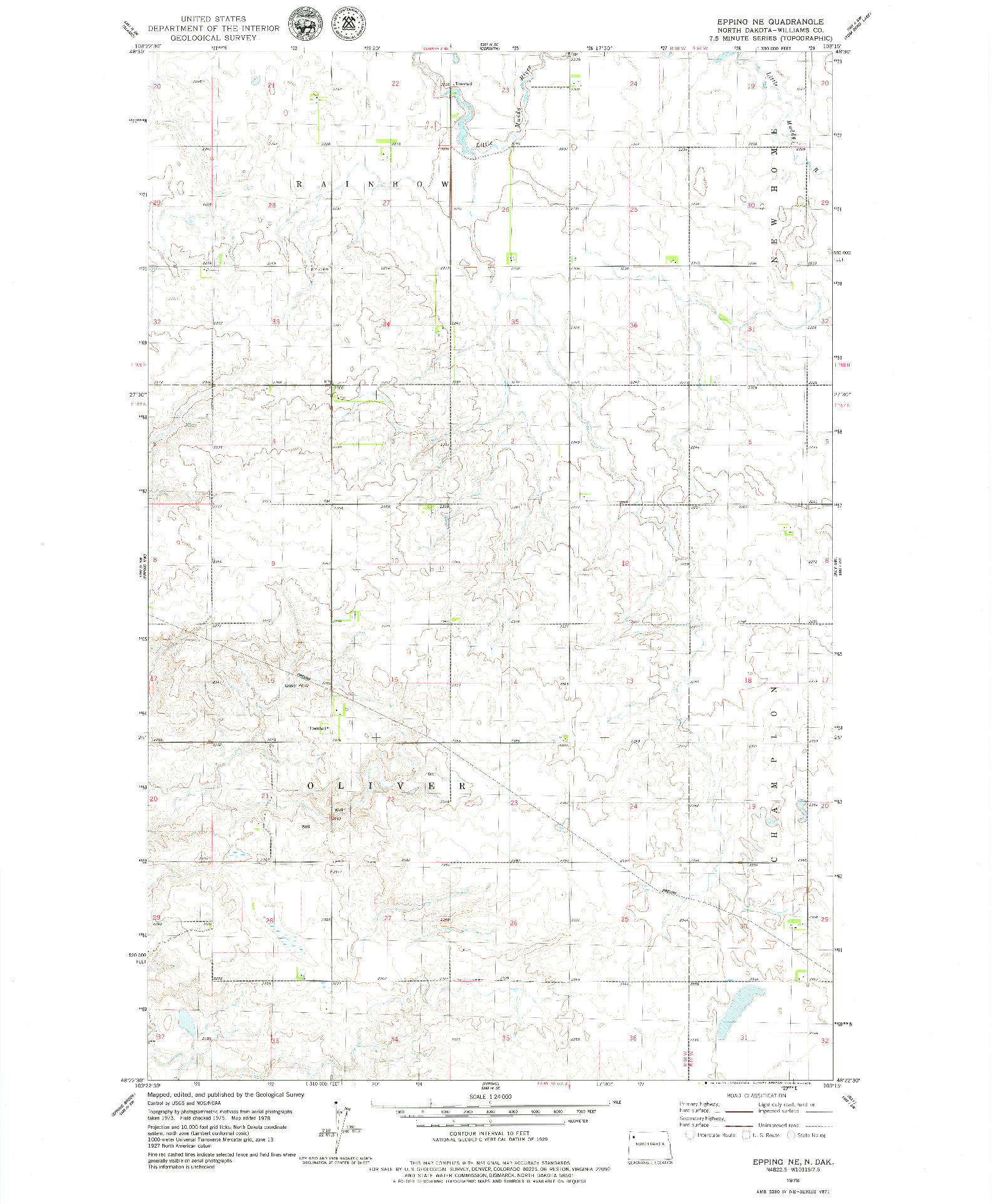 USGS 1:24000-SCALE QUADRANGLE FOR EPPING NE, ND 1978