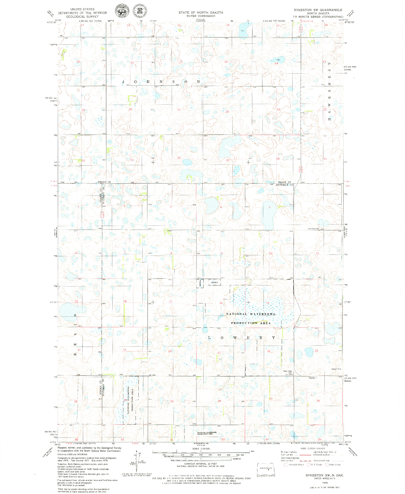 USGS 1:24000-SCALE QUADRANGLE FOR SYKESTON SW, ND 1978