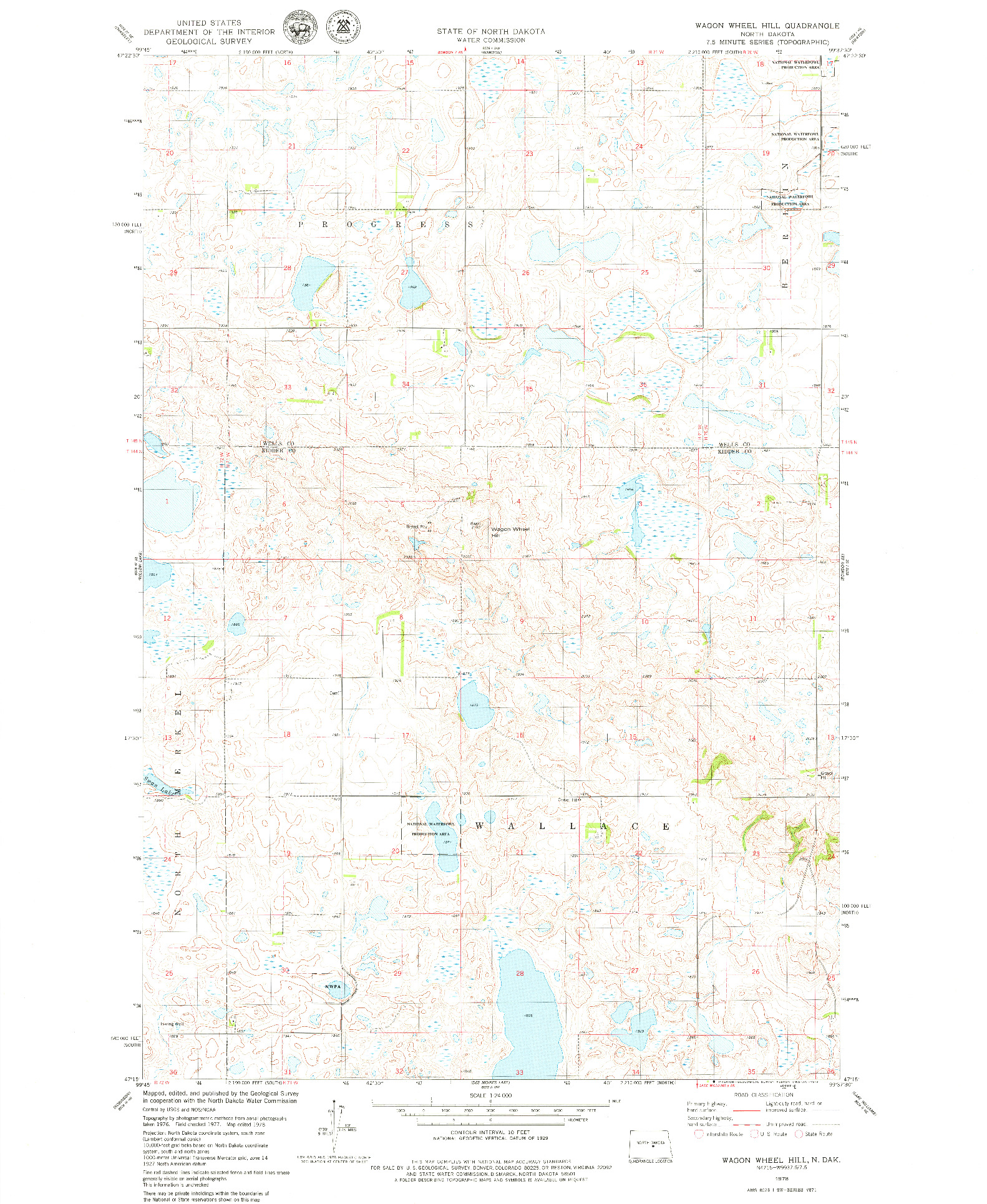 USGS 1:24000-SCALE QUADRANGLE FOR WAGON WHEEL HILL, ND 1978