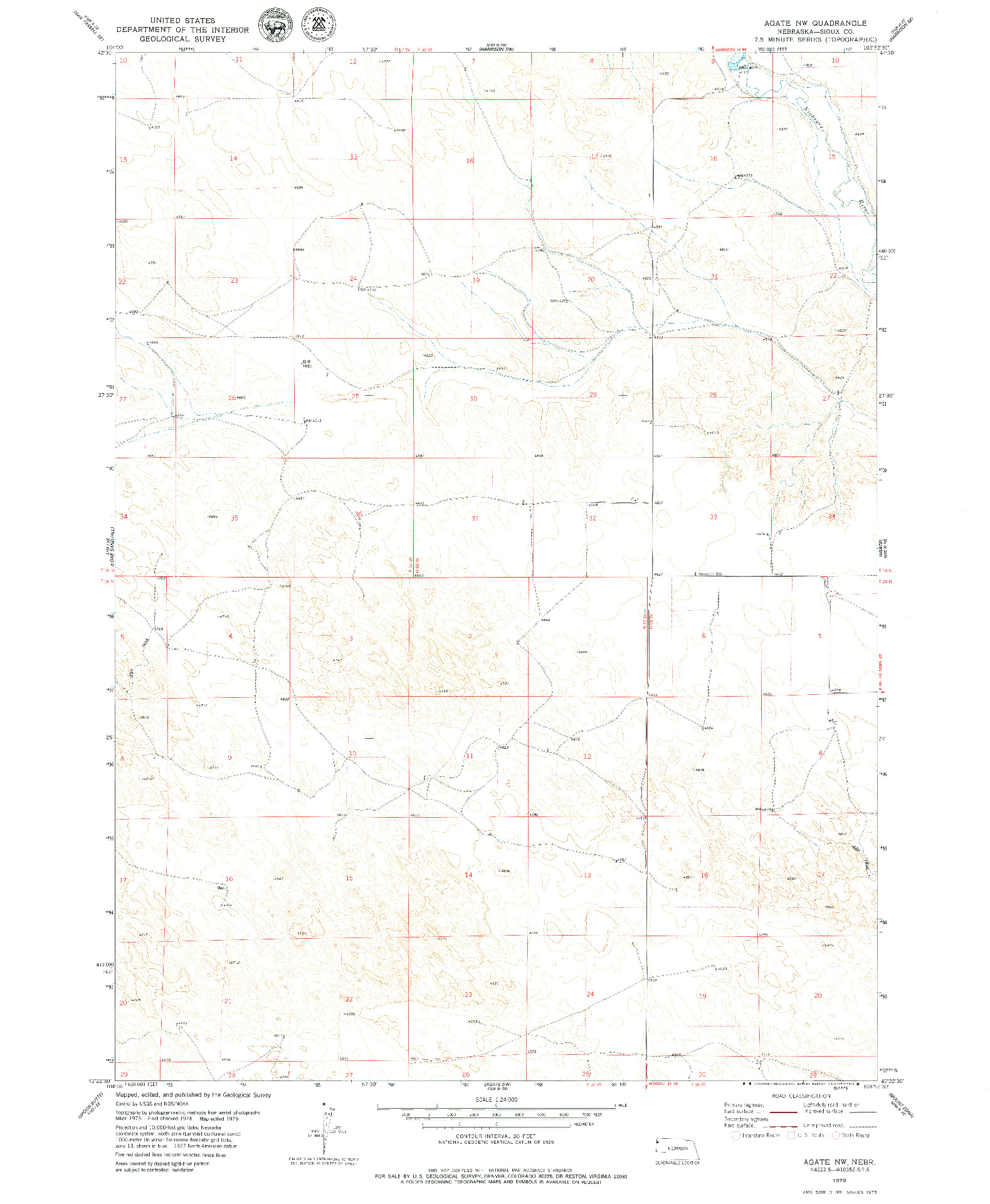 USGS 1:24000-SCALE QUADRANGLE FOR AGATE NW, NE 1979
