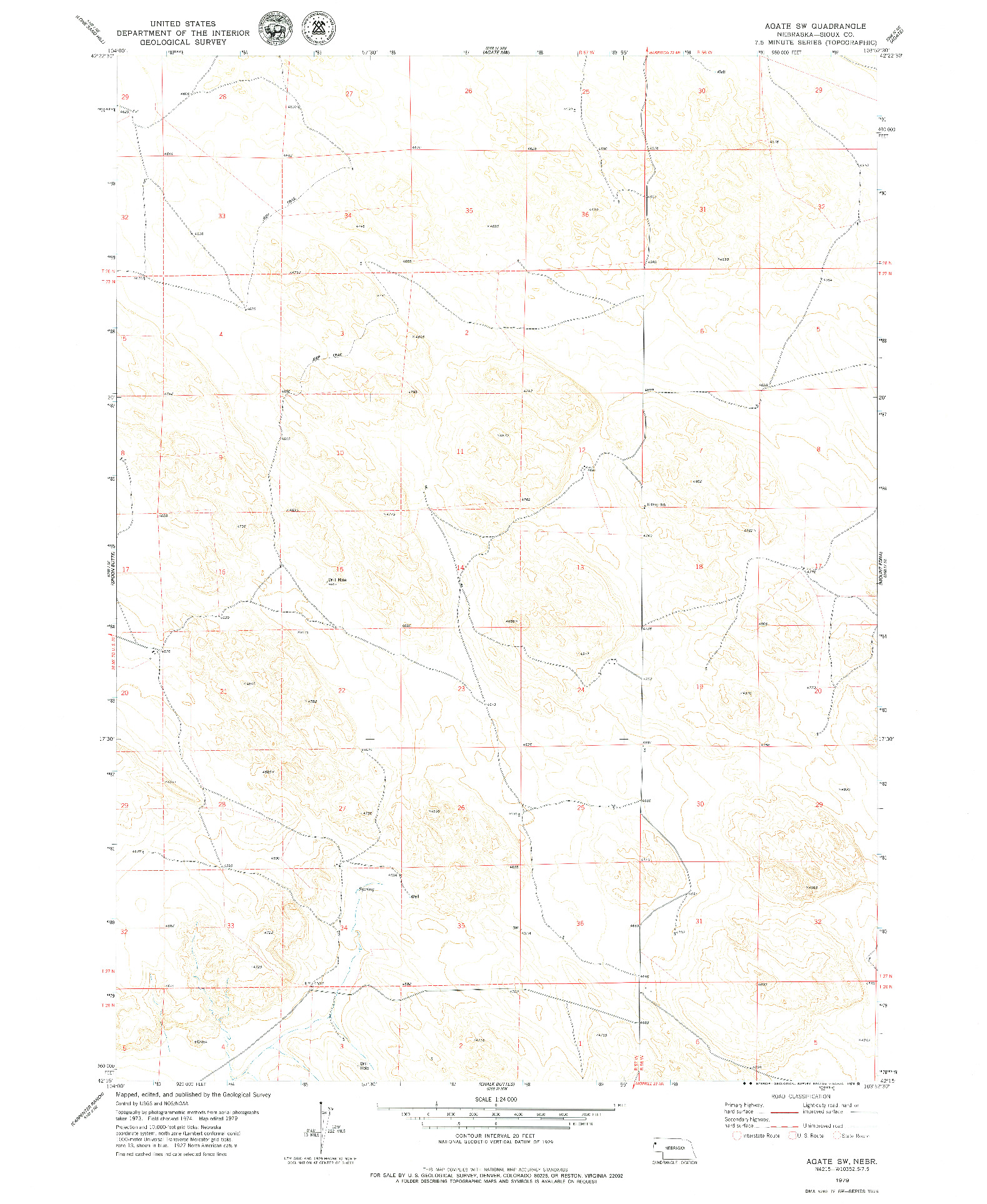 USGS 1:24000-SCALE QUADRANGLE FOR AGATE SW, NE 1979