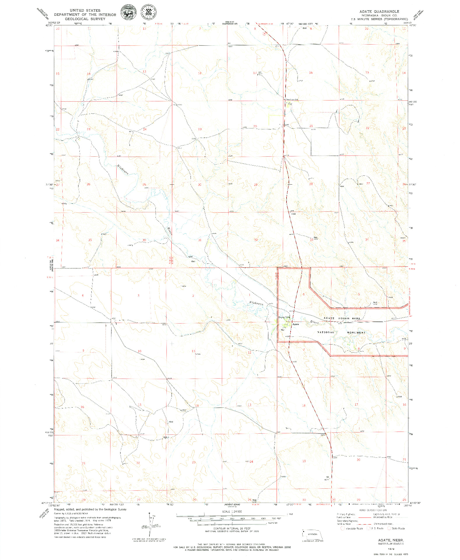 USGS 1:24000-SCALE QUADRANGLE FOR AGATE, NE 1979