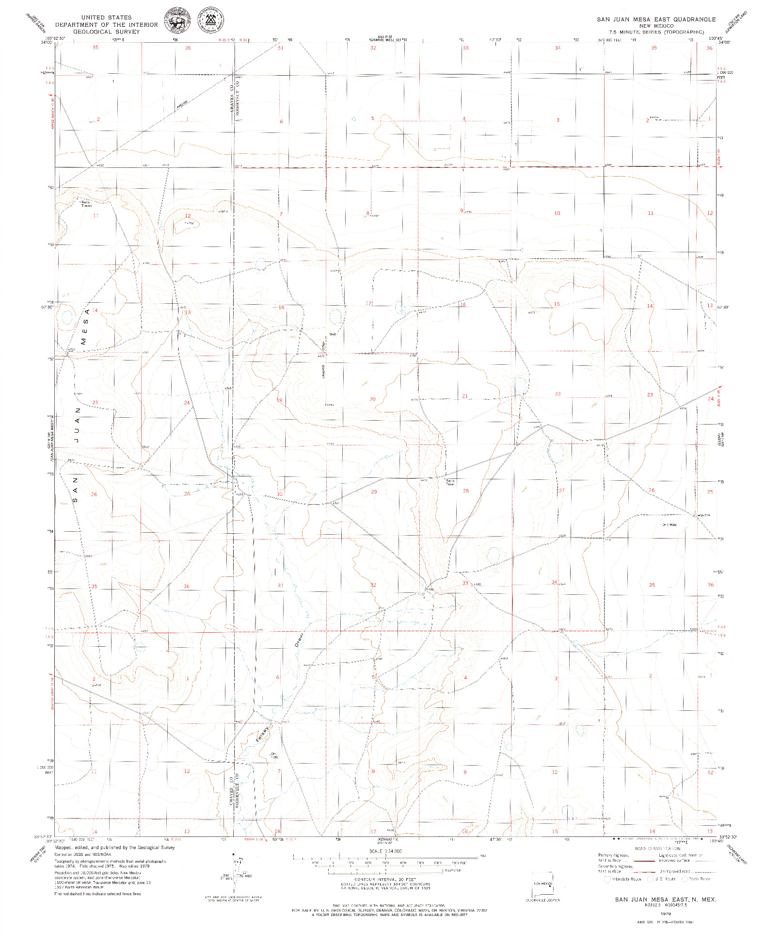 USGS 1:24000-SCALE QUADRANGLE FOR SAN JUAN MESA EAST, NM 1979