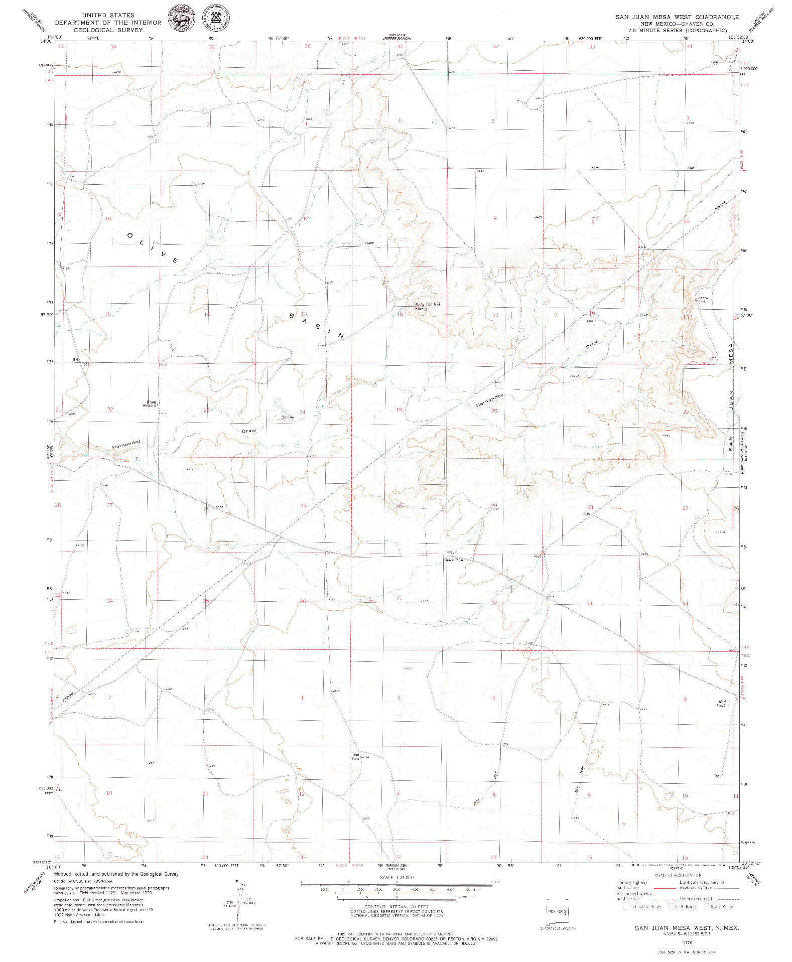 USGS 1:24000-SCALE QUADRANGLE FOR SAN JUAN MESA WEST, NM 1979