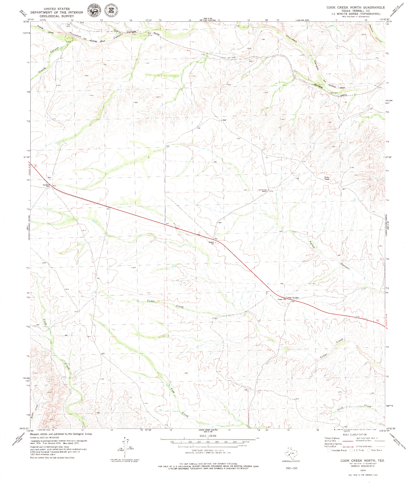 USGS 1:24000-SCALE QUADRANGLE FOR COOK CREEK NORTH, TX 1979
