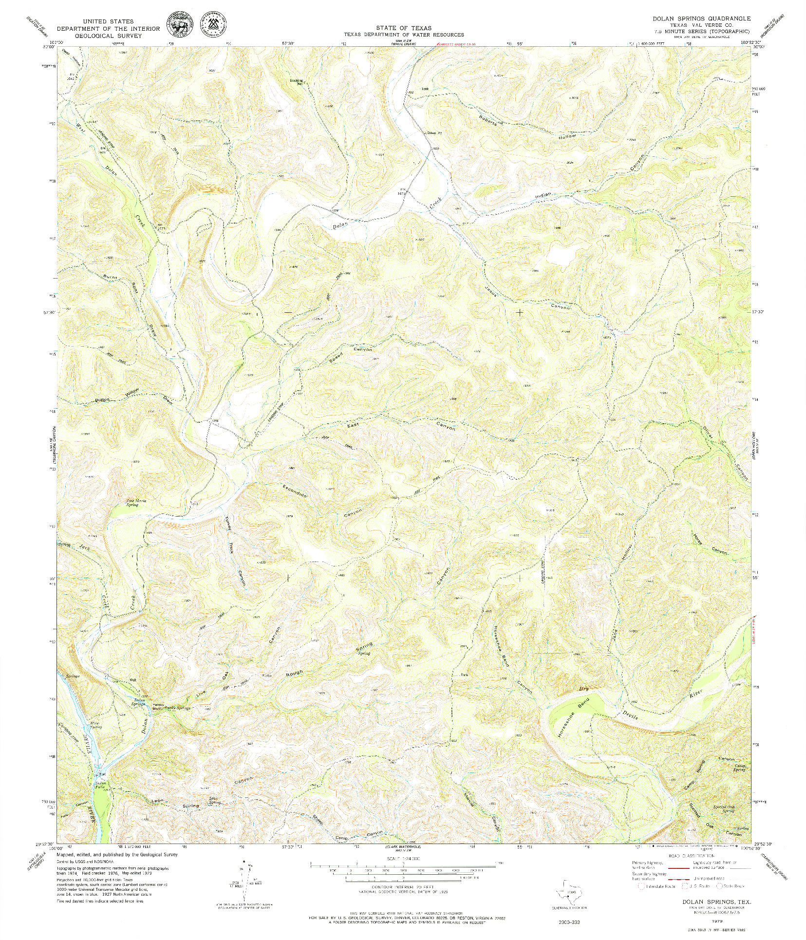 USGS 1:24000-SCALE QUADRANGLE FOR DOLAN SPRINGS, TX 1979