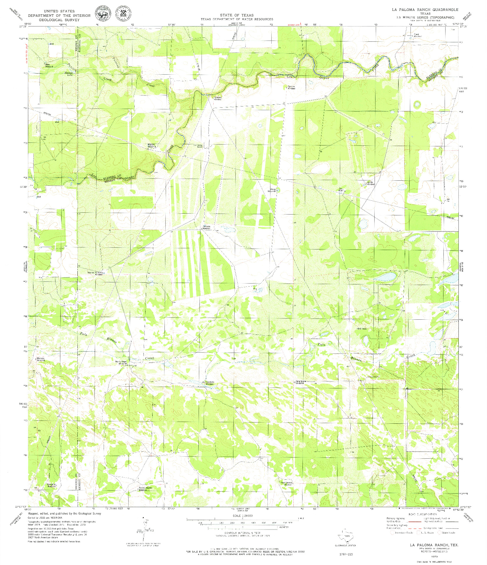 USGS 1:24000-SCALE QUADRANGLE FOR LA PALOMA RANCH, TX 1979