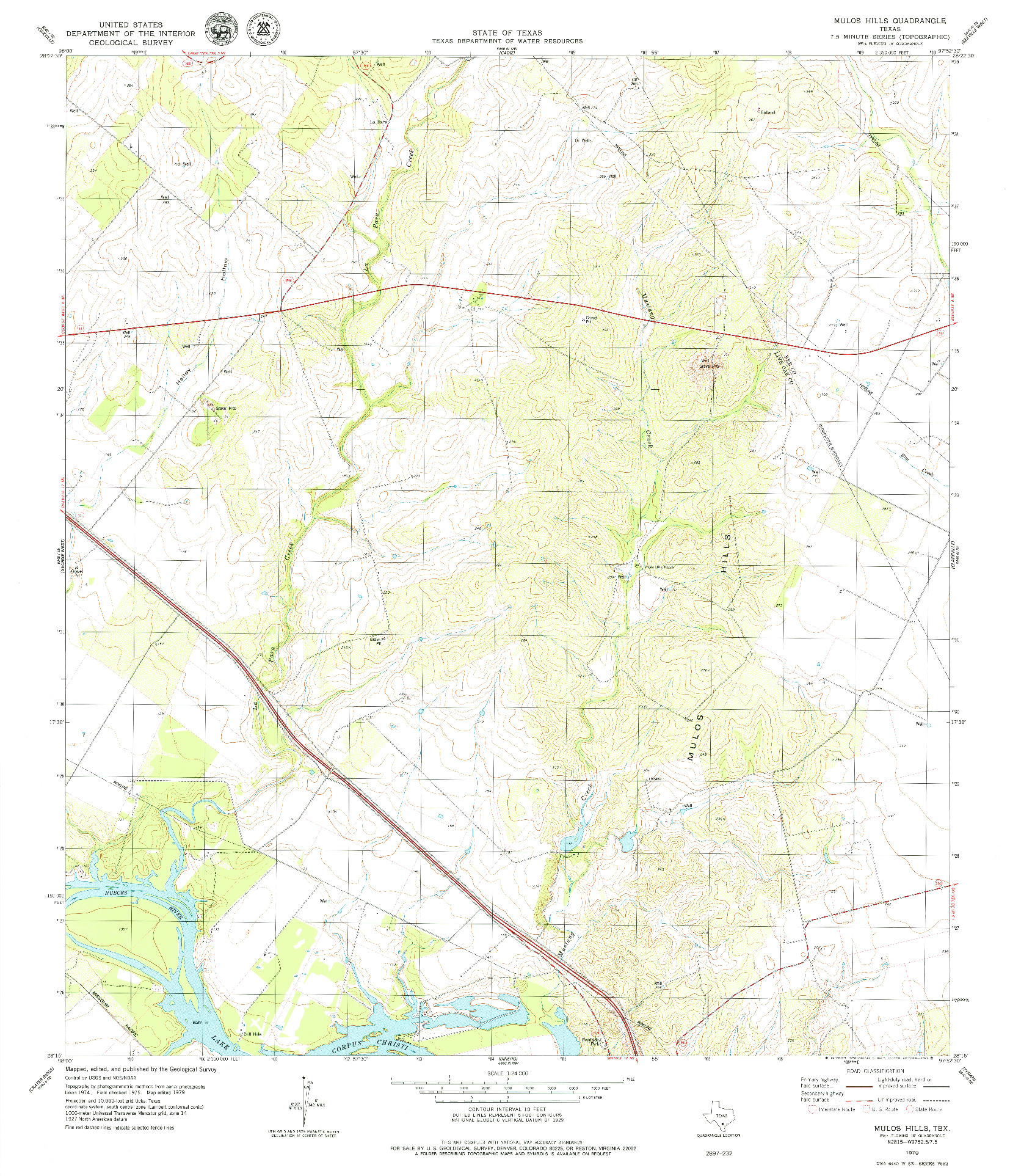 USGS 1:24000-SCALE QUADRANGLE FOR MULOS HILLS, TX 1979