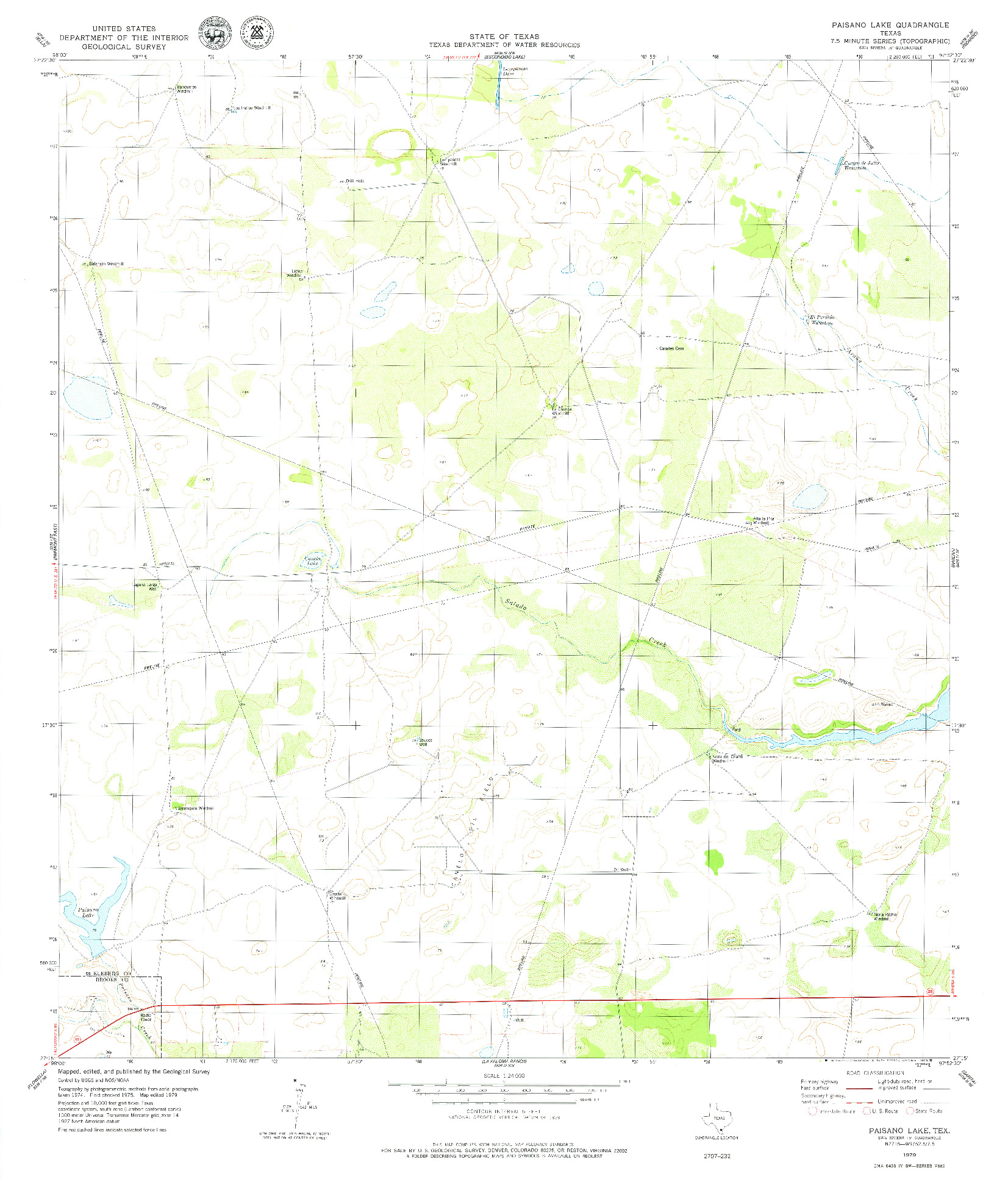 USGS 1:24000-SCALE QUADRANGLE FOR PAISANO LAKE, TX 1979