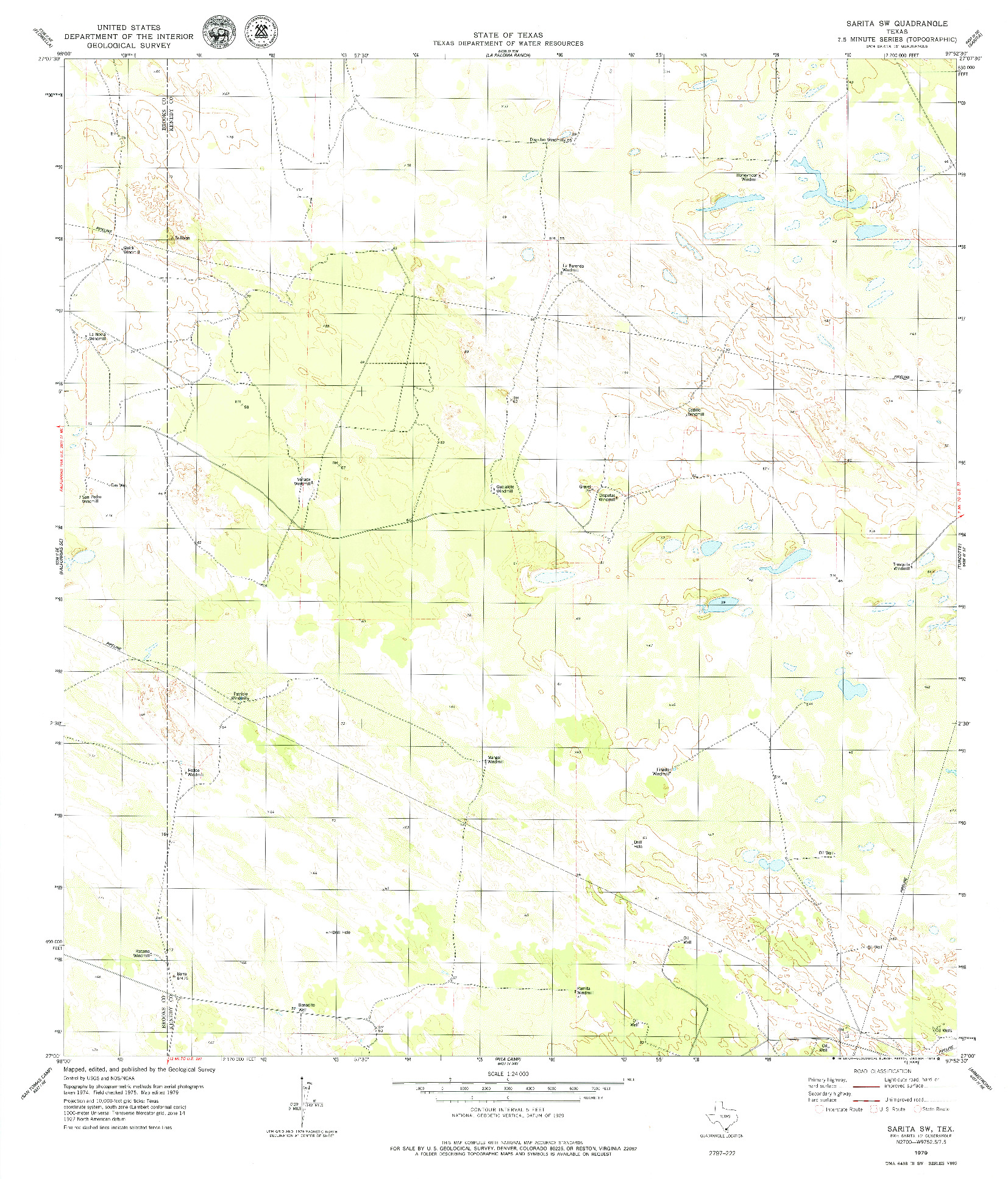 USGS 1:24000-SCALE QUADRANGLE FOR SARITA SW, TX 1979