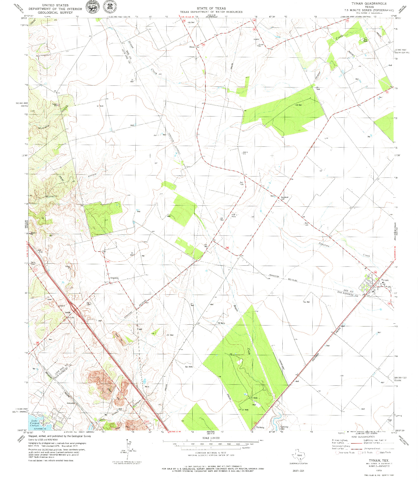 USGS 1:24000-SCALE QUADRANGLE FOR TYNAN, TX 1979