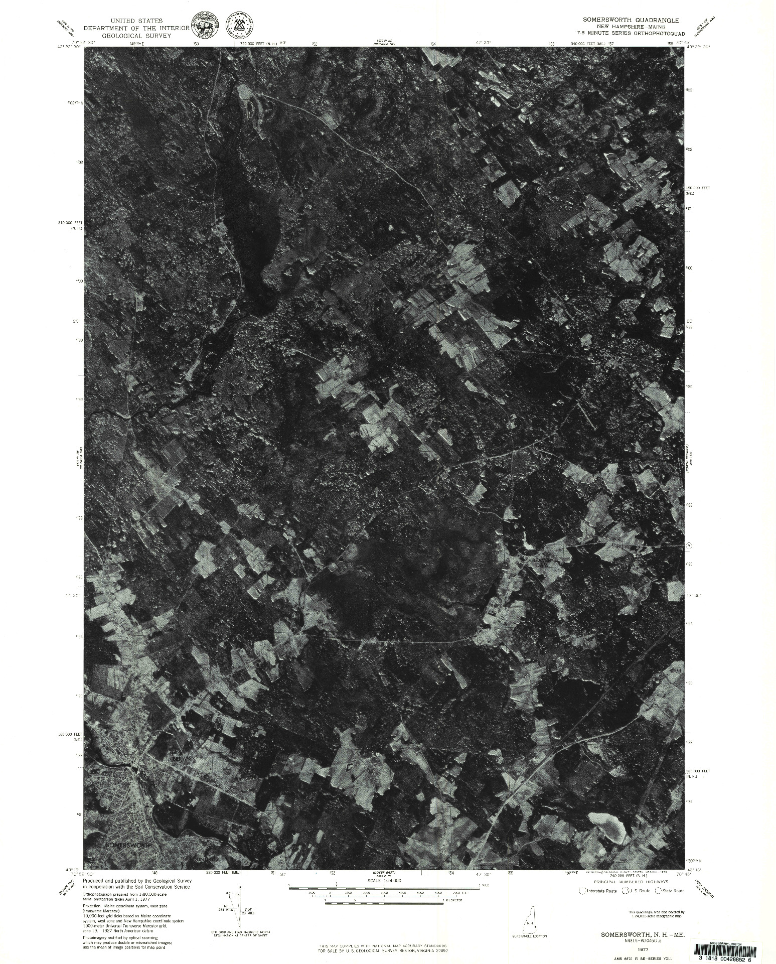 USGS 1:24000-SCALE QUADRANGLE FOR SOMERSWORTH, NH 1977