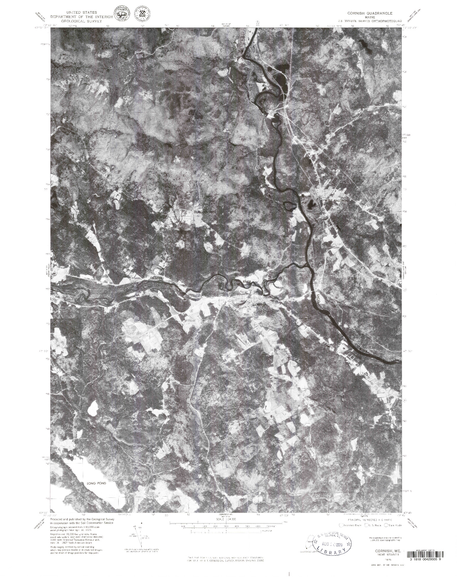 USGS 1:24000-SCALE QUADRANGLE FOR CORNISH, ME 1975