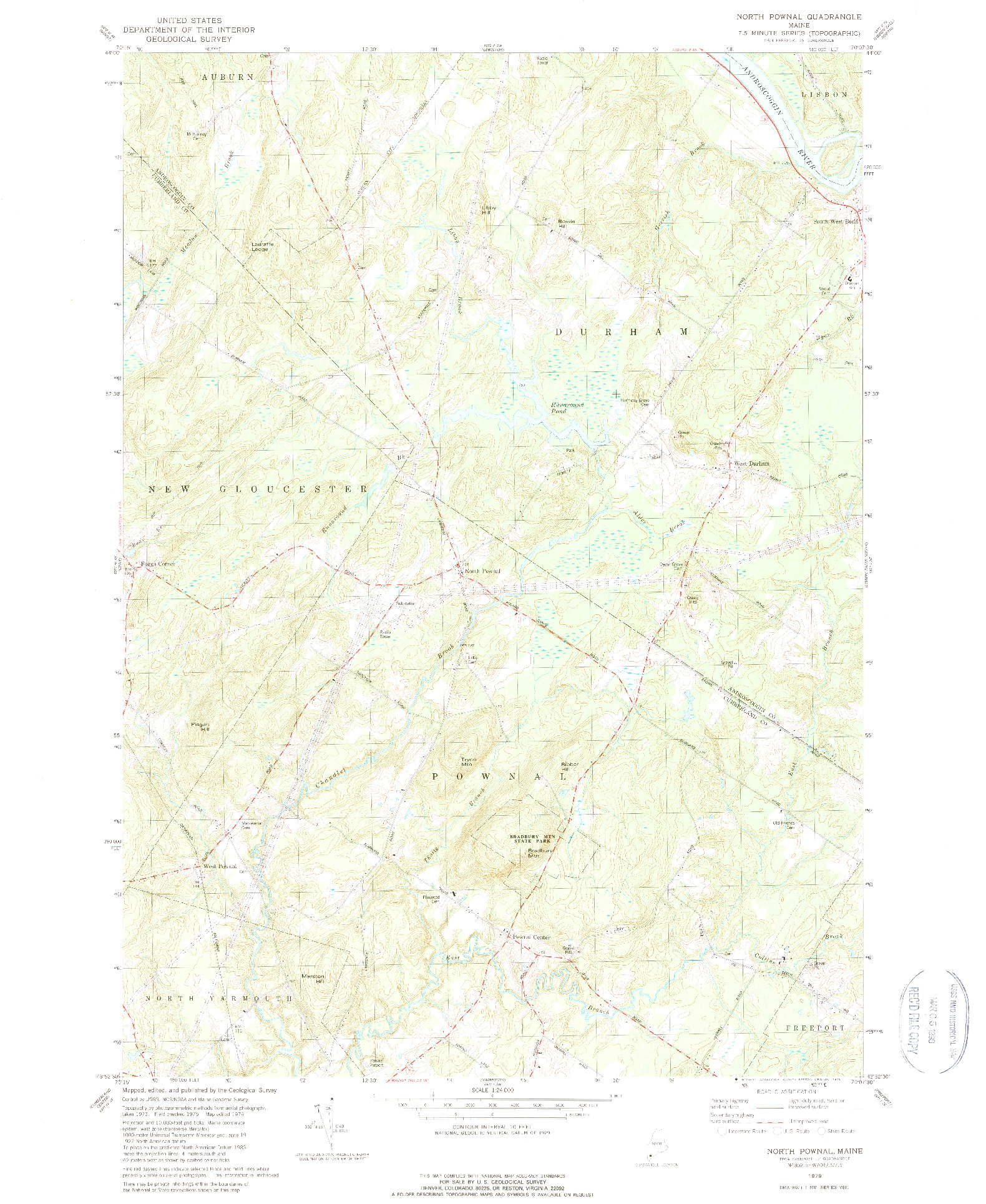 USGS 1:24000-SCALE QUADRANGLE FOR NORTH POWNAL, ME 1979