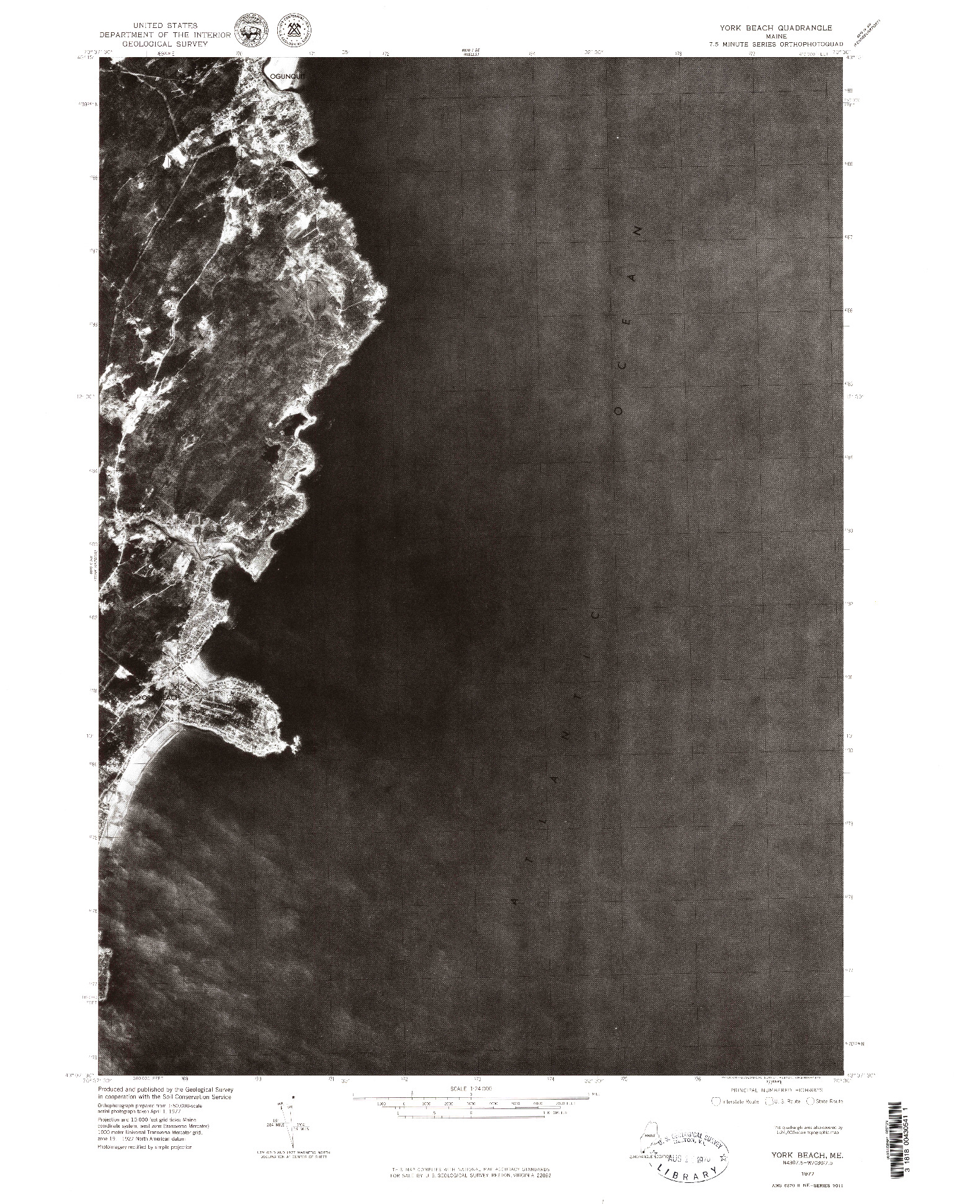 USGS 1:24000-SCALE QUADRANGLE FOR YORK BEACH, ME 1977