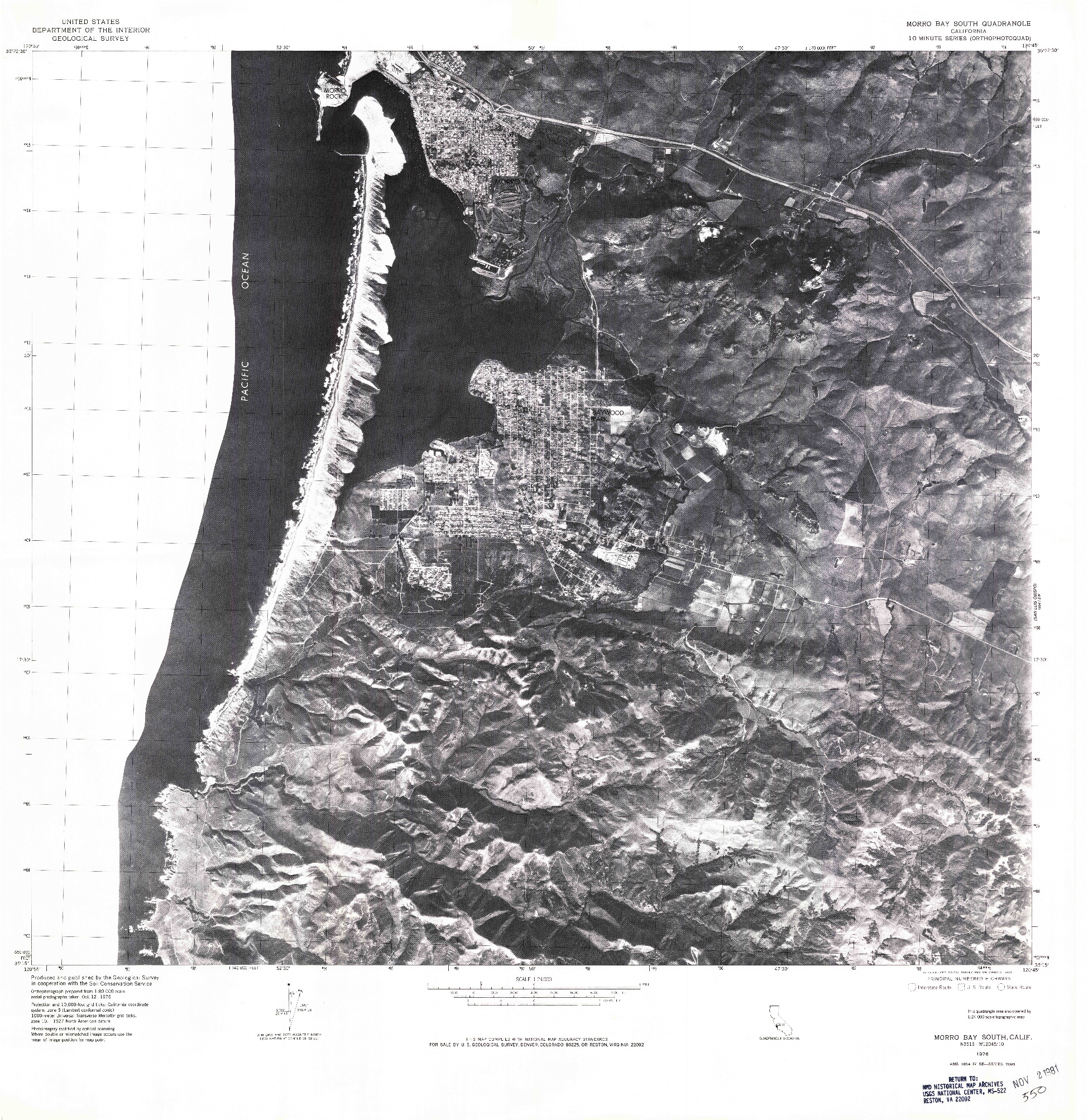 USGS 1:24000-SCALE QUADRANGLE FOR MORRO BAY SOUTH, CA 1976