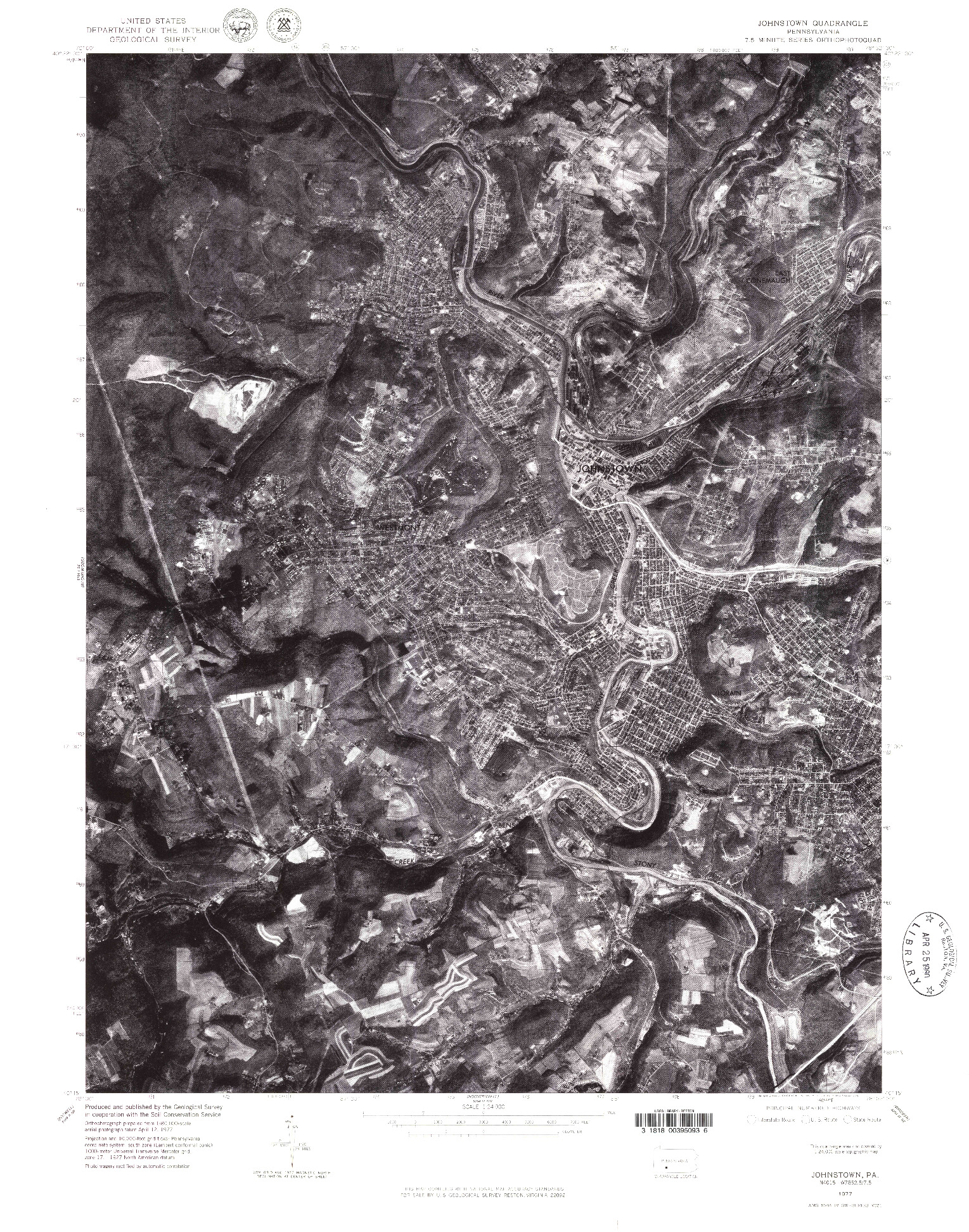 USGS 1:24000-SCALE QUADRANGLE FOR JOHNSTOWN, PA 1977