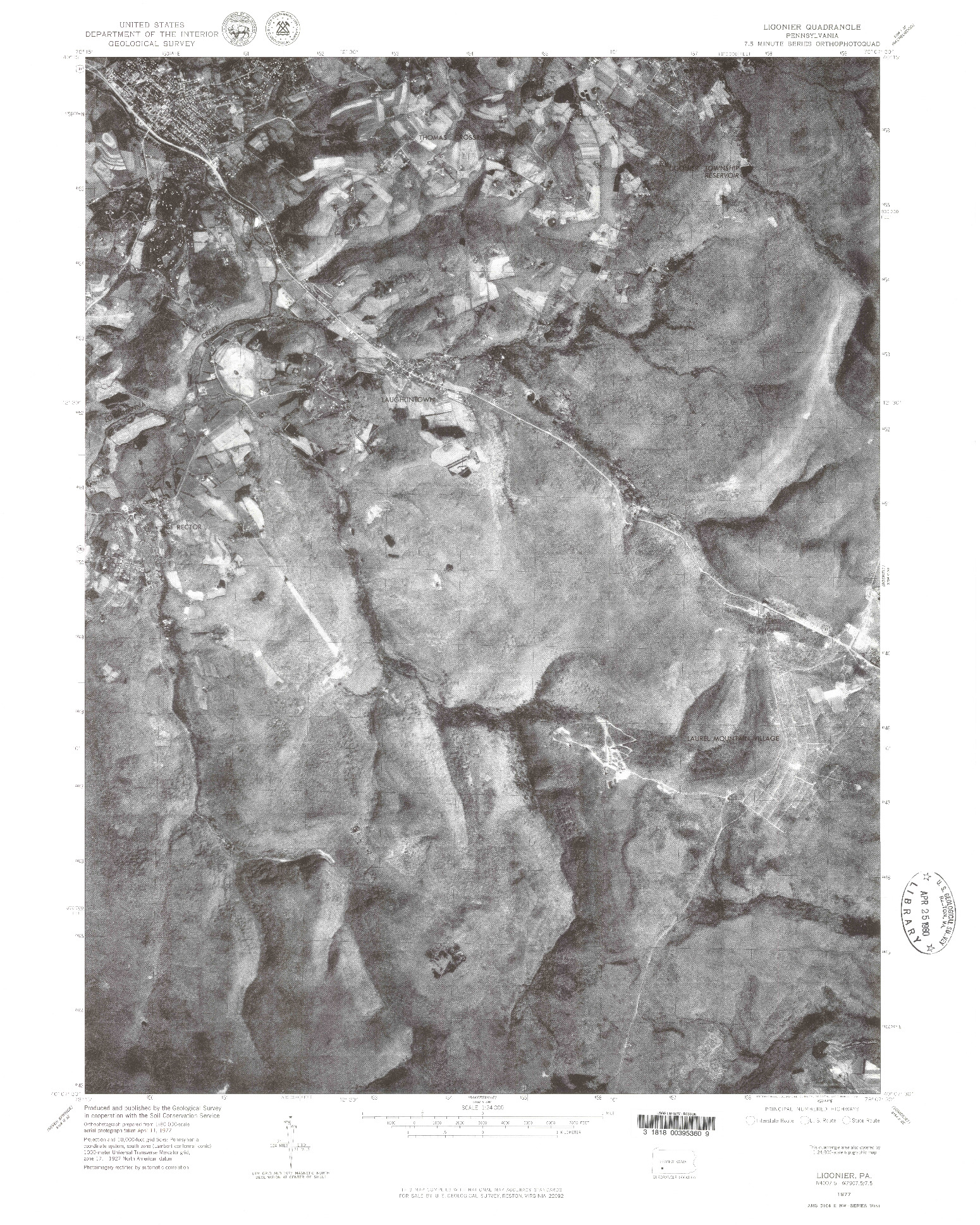 USGS 1:24000-SCALE QUADRANGLE FOR LIGONIER, PA 1977