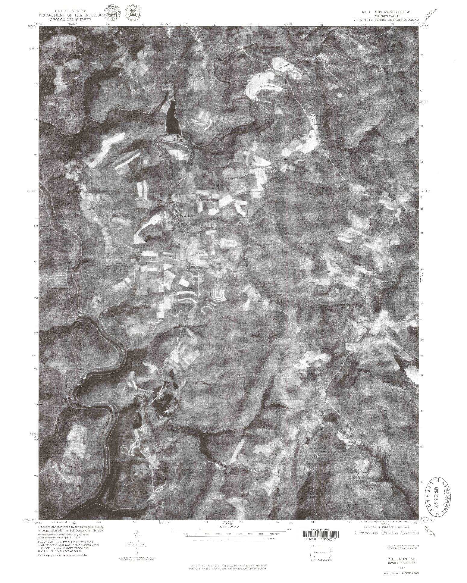 USGS 1:24000-SCALE QUADRANGLE FOR MILL RUN, PA 1977